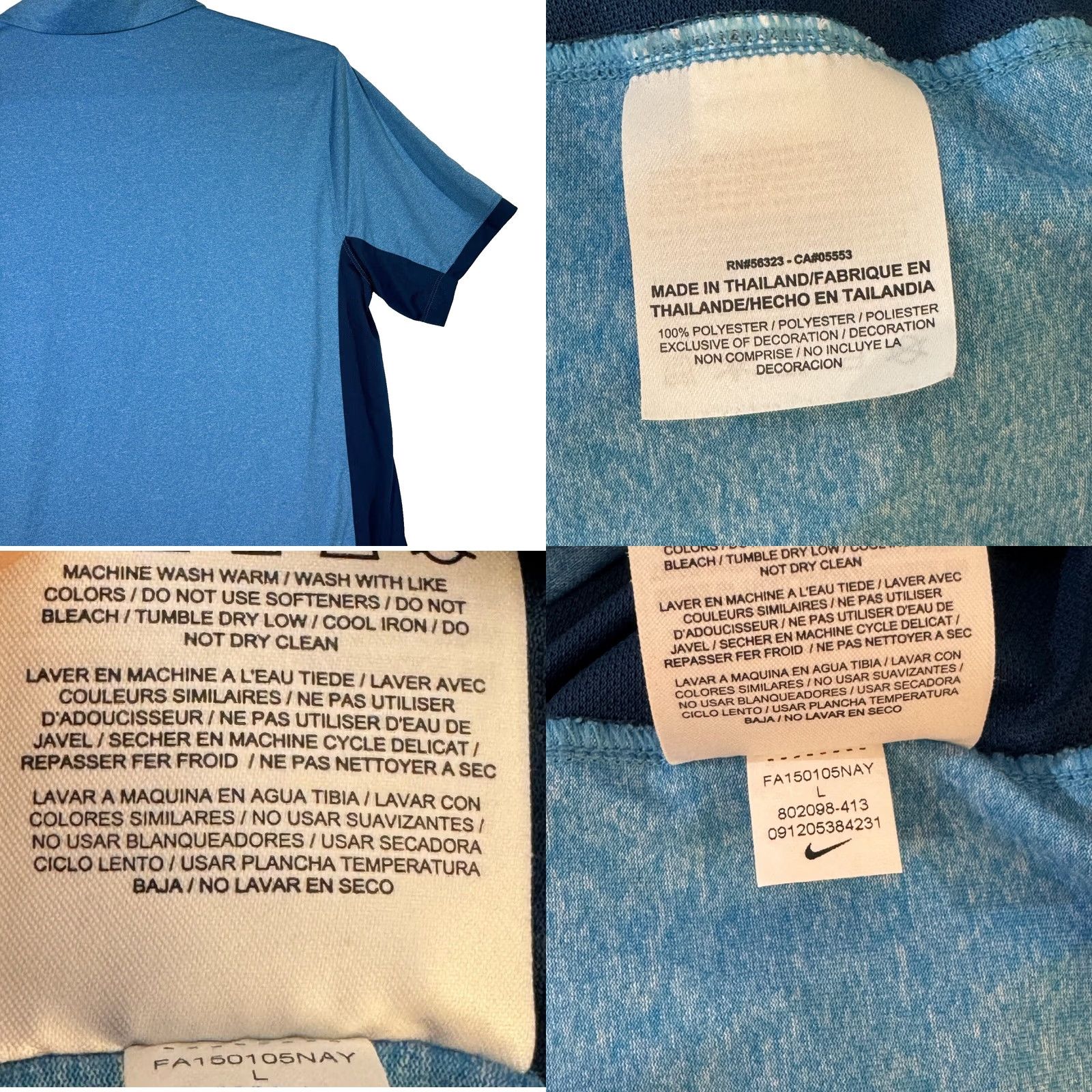 Nike Nike Golf Polo Shirt Men's L Navy Blue Dri-Fit Polyester Tour Performance Size US L / EU 52-54 / 3 - 9 Thumbnail