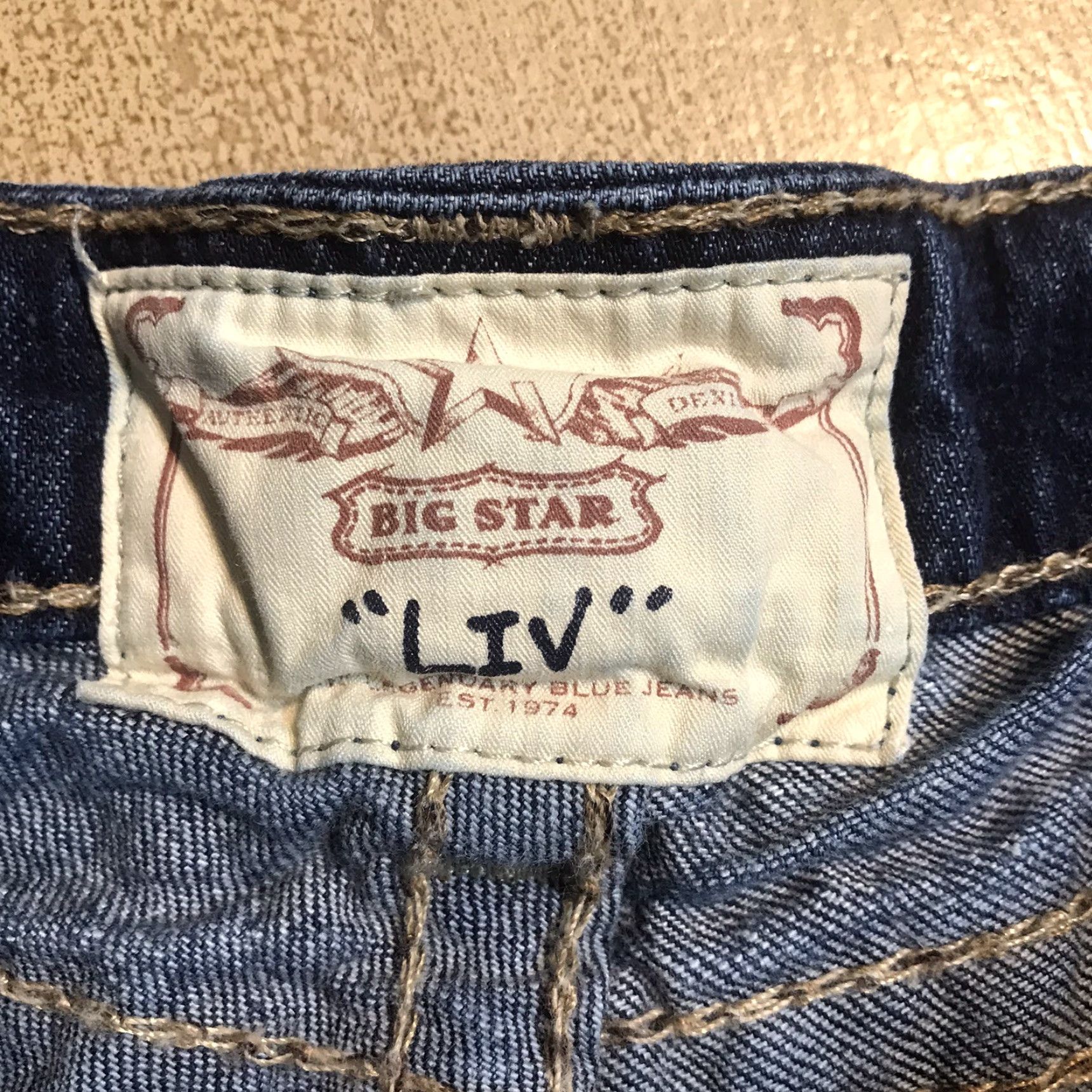 Denime BIG STAR Liv Denim Blue Thick Stitch Cut Off Shorts Womens Tag 25 Size 42" / US 20 - 4 Thumbnail