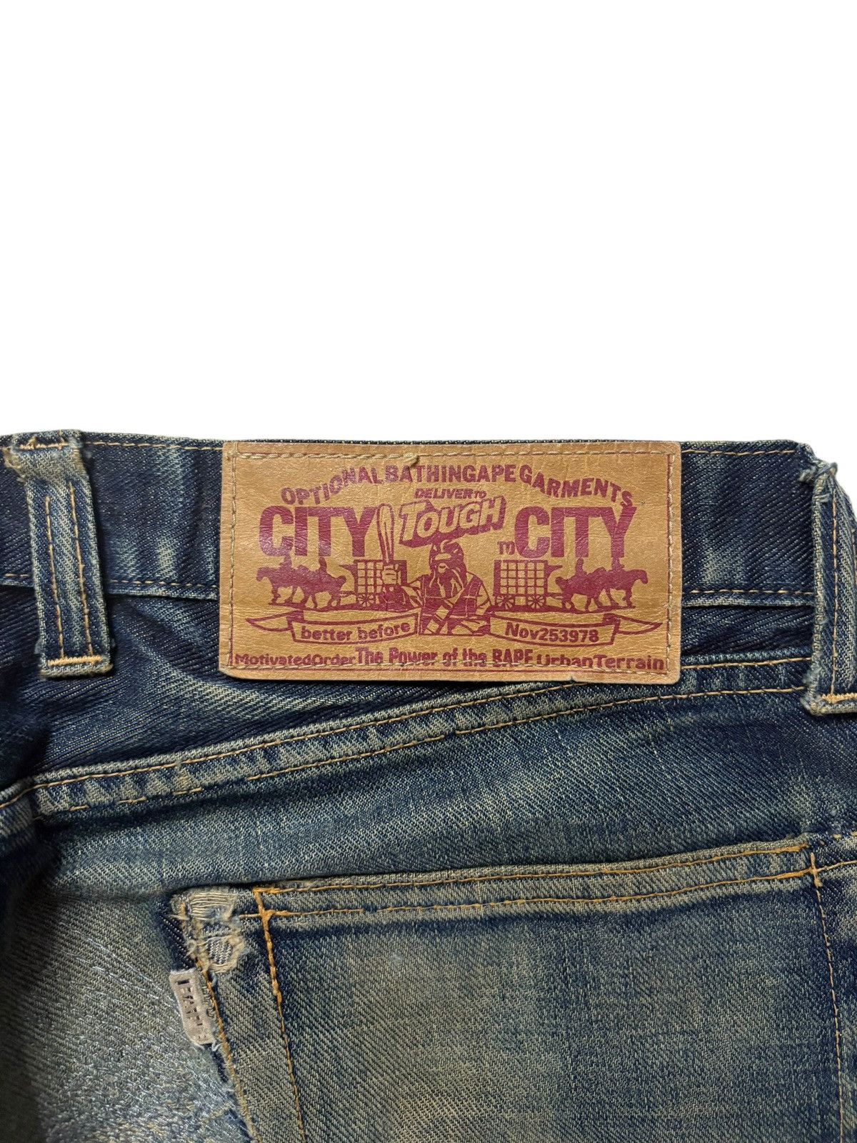 Bape Vintage Japanese Bape Selvedge Sick Mud Wash Baggy Jeans Size US 33 - 10 Thumbnail