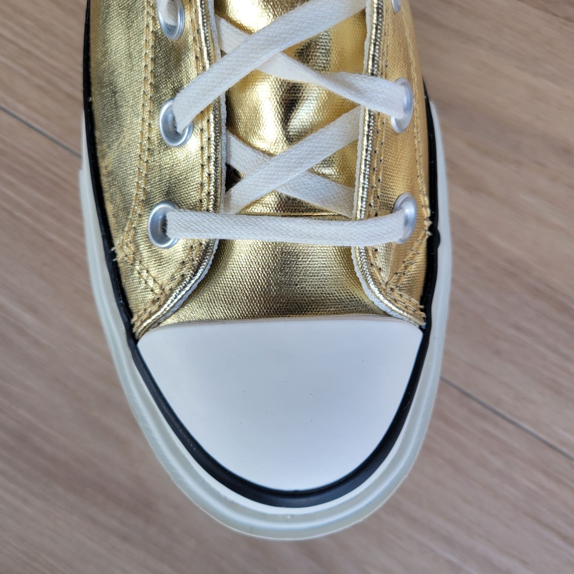 Converse ⭐Chuck Taylor All Star Lift Double Stack Metallic Gold Sz 9 Size US 9 / IT 39 - 6 Thumbnail
