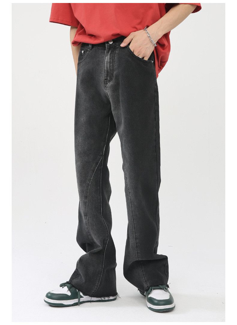 Japanese Brand × Jean Japanese gradient straight-leg casual flared raw-edge jeans Size US 33 - 3 Thumbnail