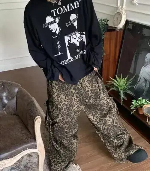 Japanese Brand × Vintage Leopard print paratrooper pleated cargo wide-leg pants Size US 32 / EU 48 - 3 Thumbnail