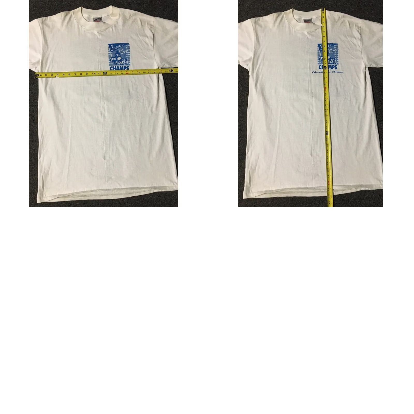 Champion Vintage 90s Chandler Flag Football Champions shirt XL USA Track & Field School PE Grunge 80s Mens White T-Shirt Size US XL / EU 56 / 4 - 9 Thumbnail