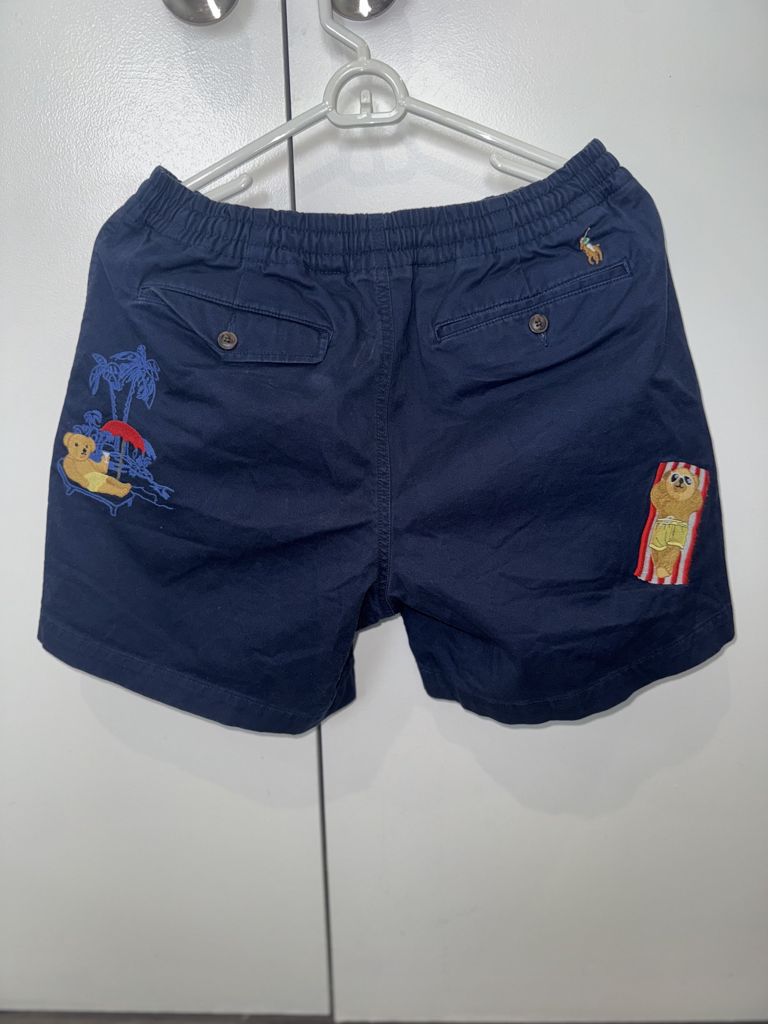 Polo Ralph Lauren Polo Ralph Lauren Navy Polo Bear Embroidered Shorts Size S Size US 28 / EU 44 - 2 Thumbnail