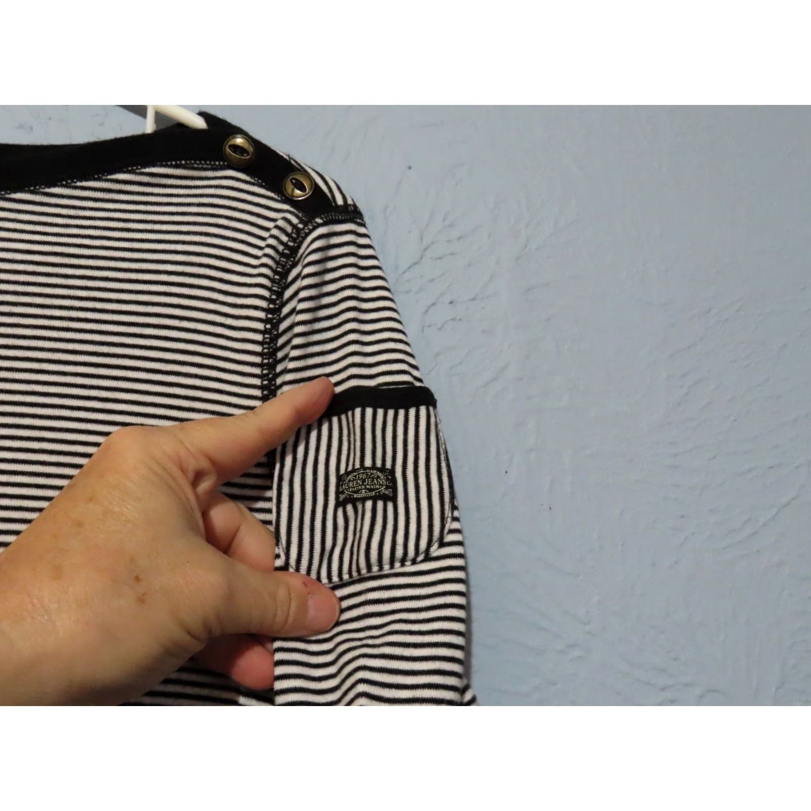 Ralph Lauren Ralph Lauren Black White Striped Knit Boat Neck 3/4 Sleeve Women’s M Top Size M / US 6-8 / IT 42-44 - 5 Thumbnail