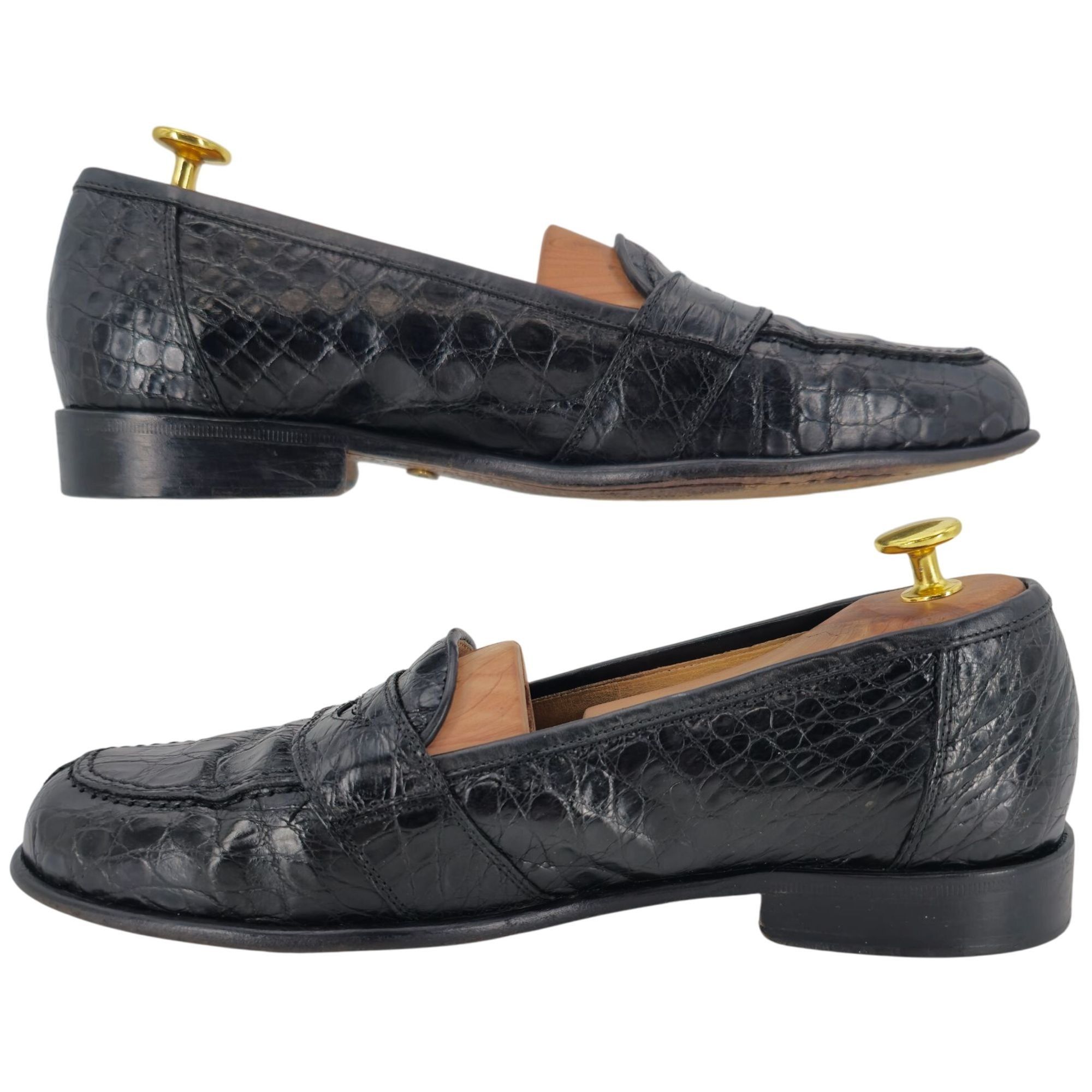 Zelli Zelli Tuscany Exotic Black Caiman Crocodile Dress Shoe Men 9 Size US 9 / EU 42 - 7 Thumbnail