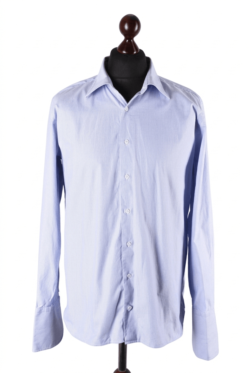 Suitsupply Suitsupply Pinstripe Long Sleeve Dress Shirt French Cuffs Size US XXL / EU 58 / 5 - 1 Thumbnail