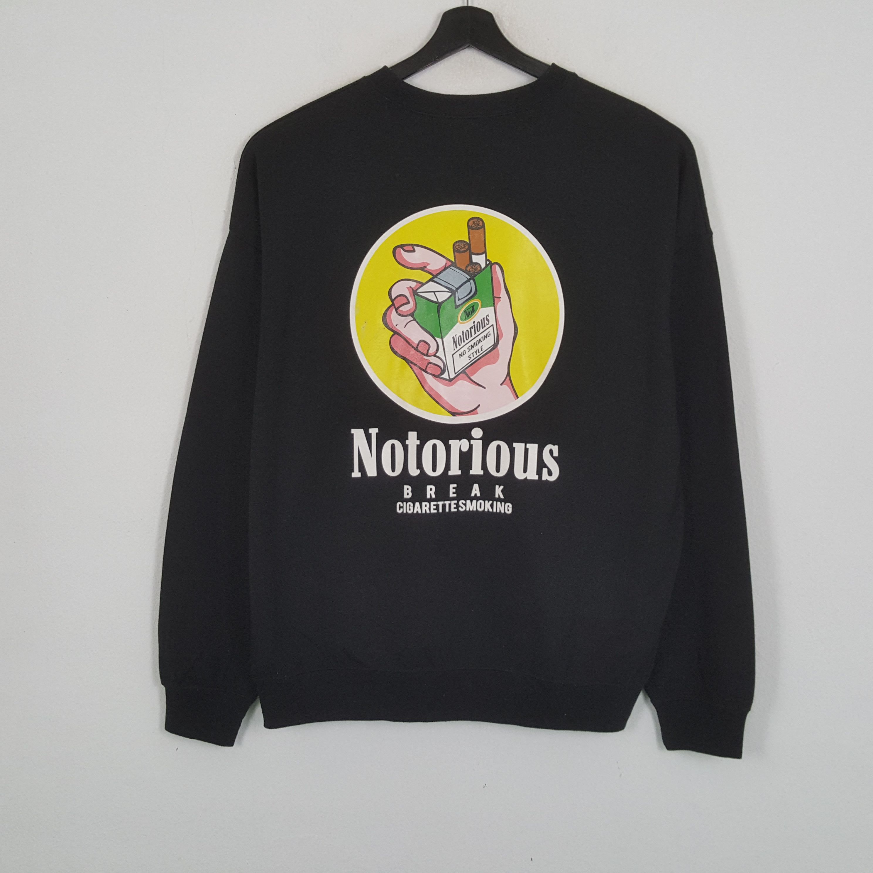 Vintage NOTORIOUS BREAK CIGARETTE Back Print Design Sweatshirt Size US XXL / EU 58 / 5 - 1 Thumbnail