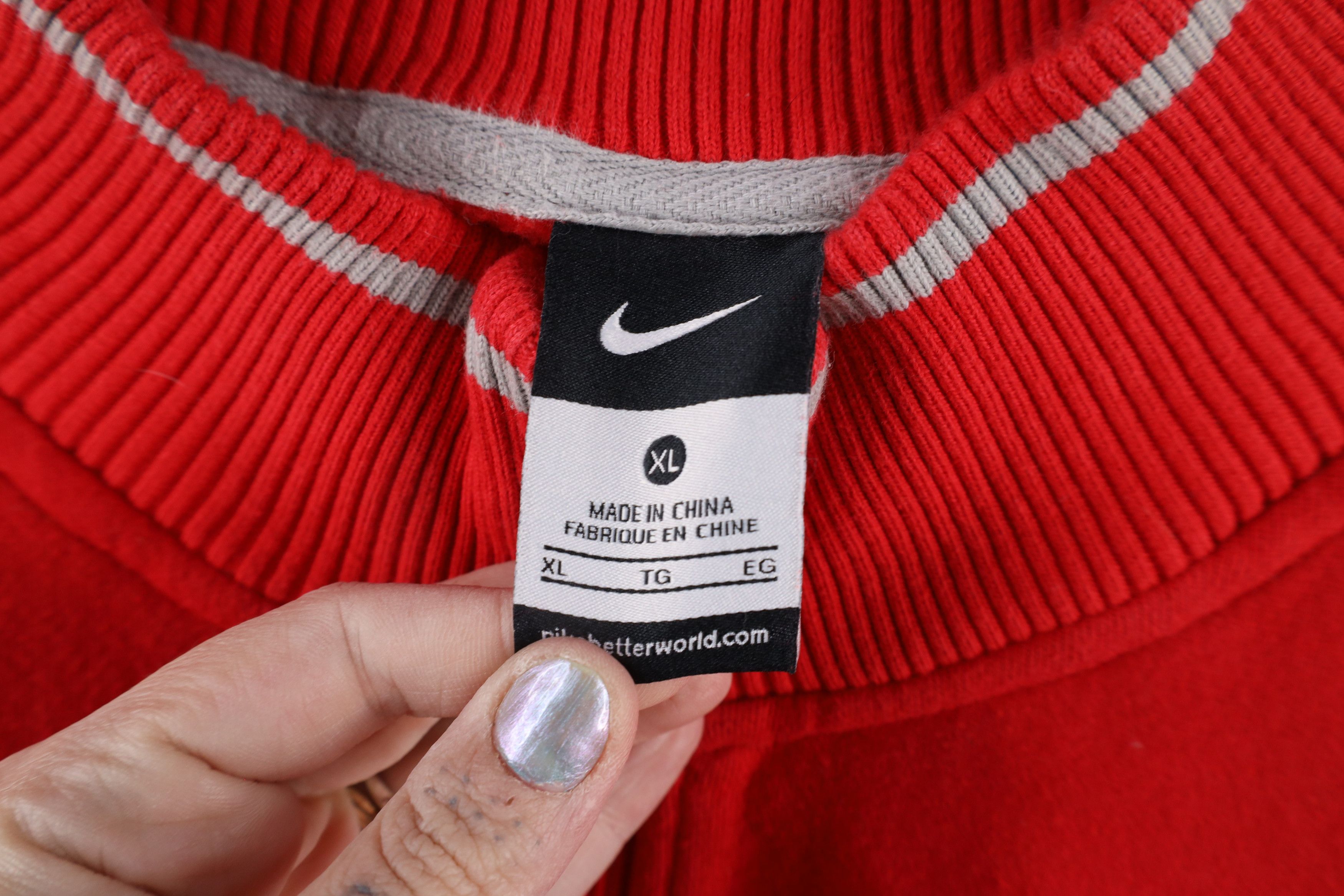 Nike × Vintage Vintage Nike Swoosh Ohio State University Sweatshirt Red Size US XL / EU 56 / 4 - 14 Thumbnail
