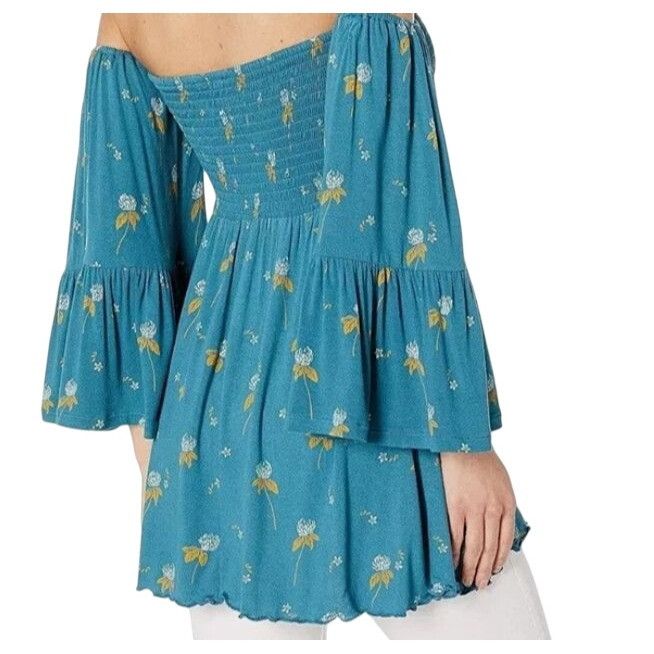 Free People Free People Lana Off-Shoulder Floral Print Peasant Blouse Wi Size S / US 4 / IT 40 - 4 Thumbnail