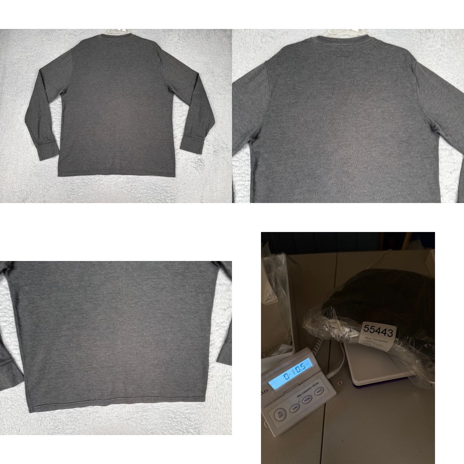 Polo Ralph Lauren Polo Ralph Lauren Shirt Men XL Gray Cotton Thermal Knit Crew Neck Logo T-Shirt - Regular Fit, Long Sleeve, Solid, Polo T-shirt Size US XL / EU 56 / 4 - 9 Thumbnail