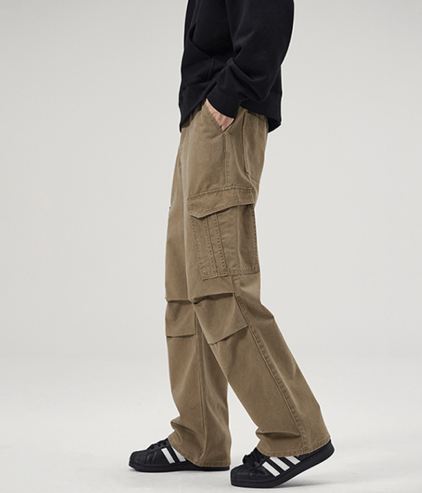 Japanese Brand × Jean Washed distressed pockets loose cargo casual jeans Size US 32 / EU 48 - 3 Thumbnail