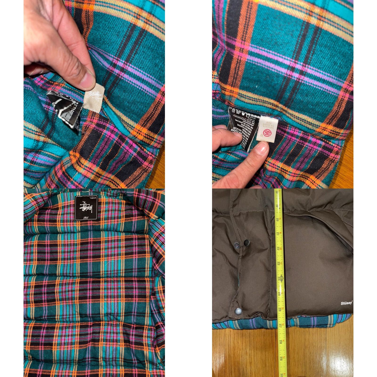 Vintage Stussy Vest Puffer Mens L Regular Brown Solid 90s Down 80% Button Close Snap Size US L / EU 52-54 / 3 - 8 Thumbnail