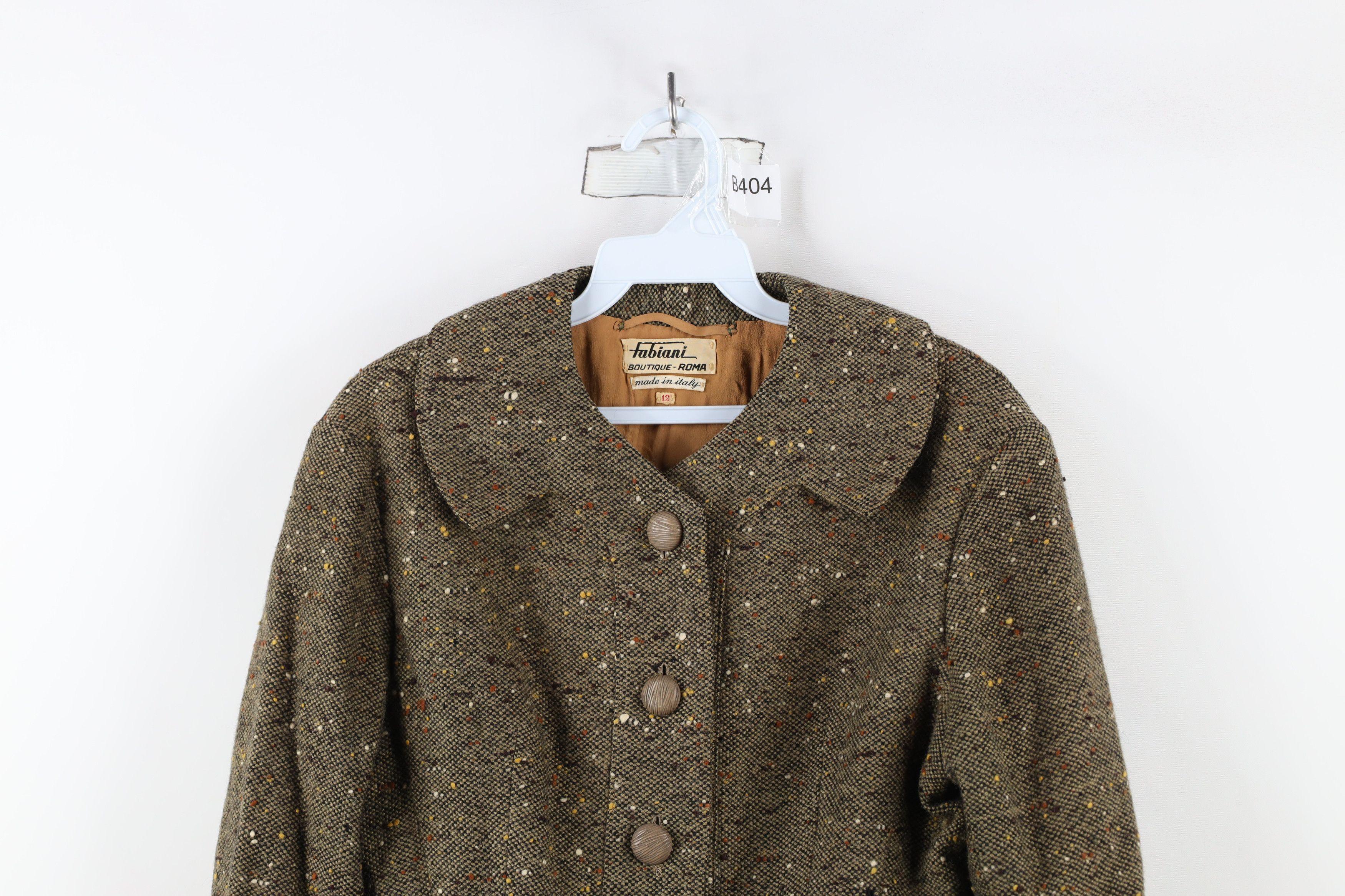 Vintage Vintage 50s Italian Couture Blazer Jacket Atomic Fleck Size XL / US 12-14 / IT 48-50 - 2 Thumbnail