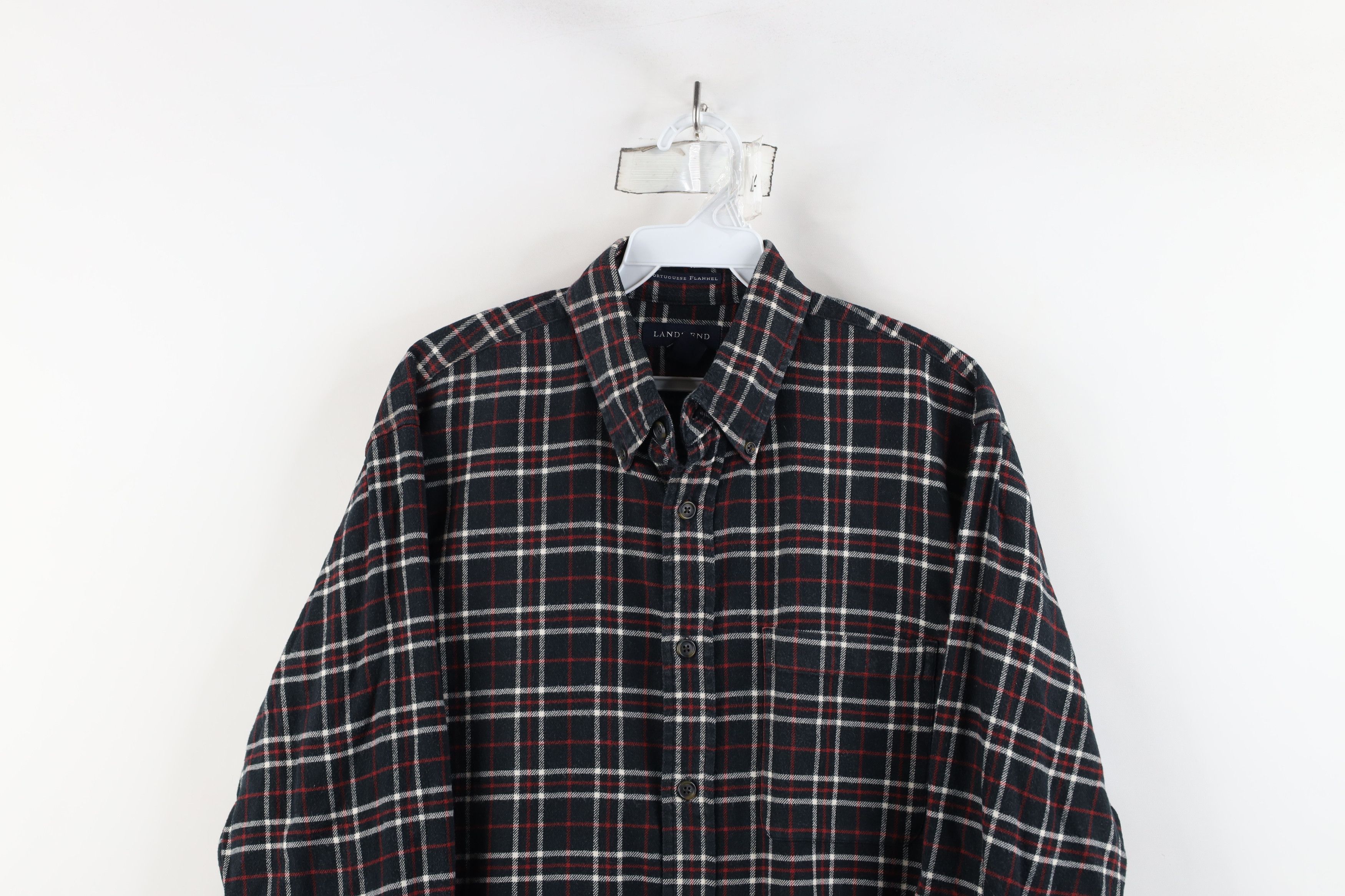 Lands' End × Vintage Vintage Lands End Portuguese Collared Button Down Shirt Size US M / EU 48-50 / 2 - 2 Thumbnail