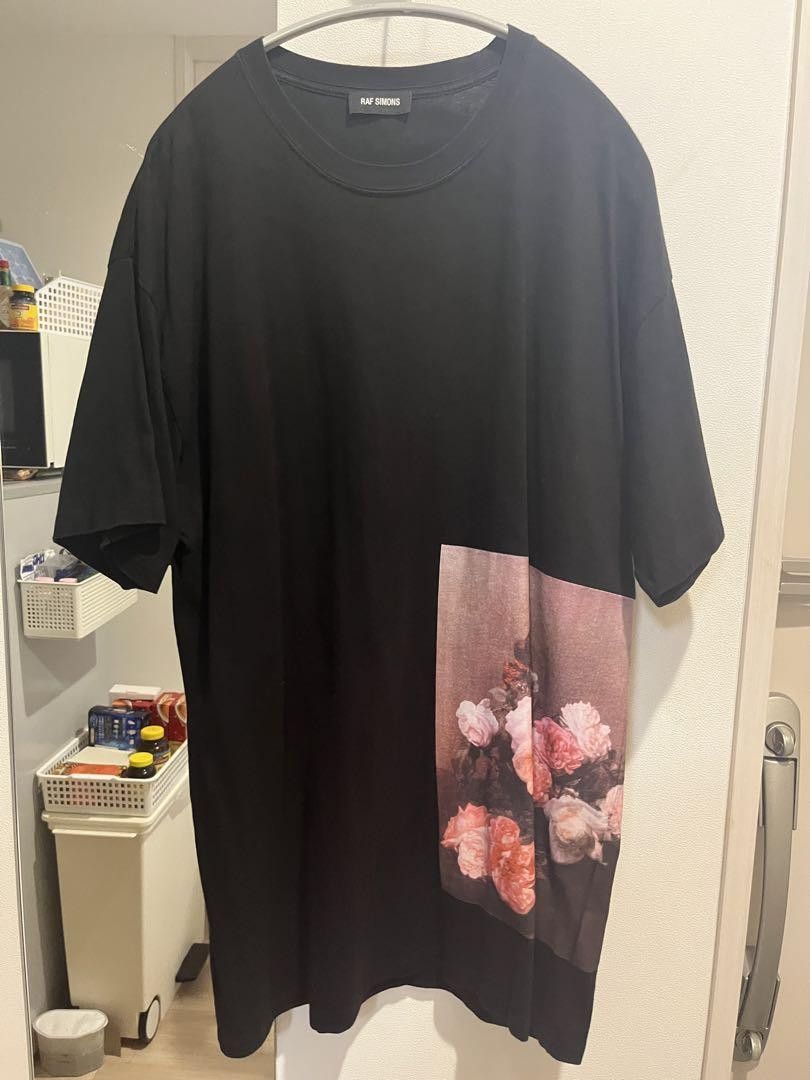 image of Raf Simons Joy Division Floral Tee in Black, Men's (Size Medium)