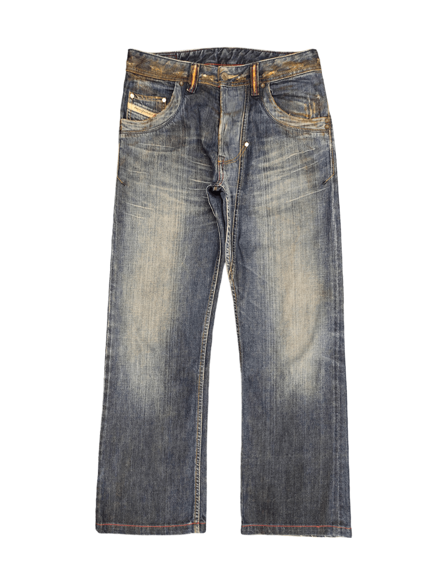 Diesel Vintage Y2k Diesel D Logo Rusty Distress Relaxed Denim Pants Size US 30 / EU 46 - 1 Thumbnail