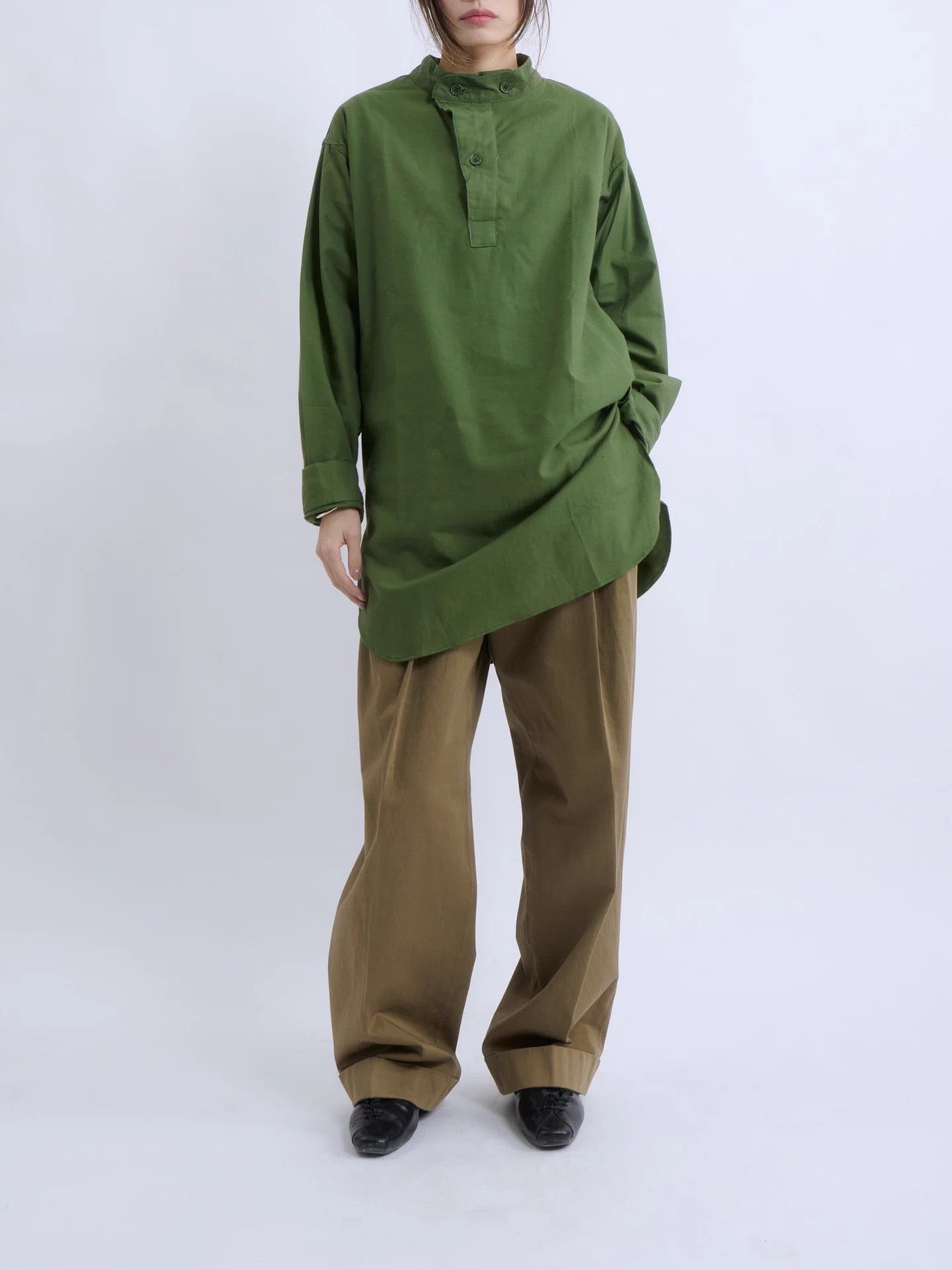 Other SWEDISH ARMY M55 Pullover 55 Early Collarless Green Size US XL / EU 56 / 4 - 1 Thumbnail