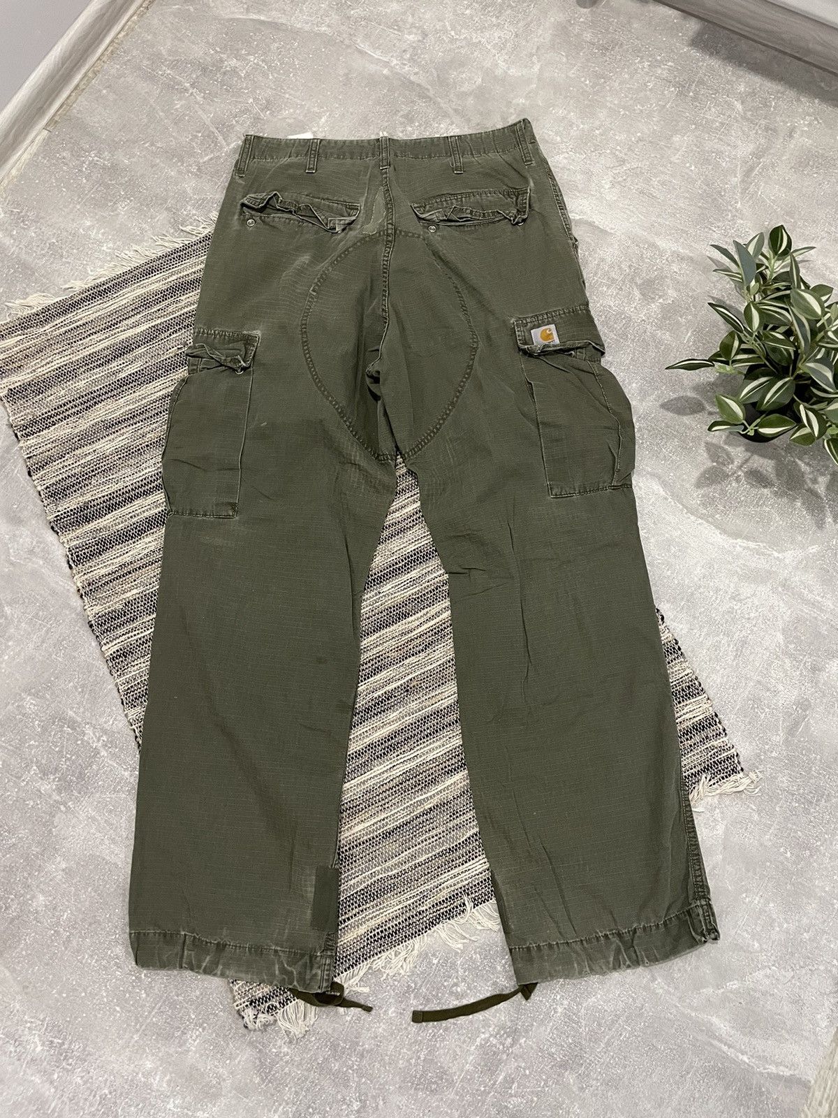 KHAKI CARGO DISTRESS PANTS PARACHUTE MULTIPOCKET Y2k JNCO