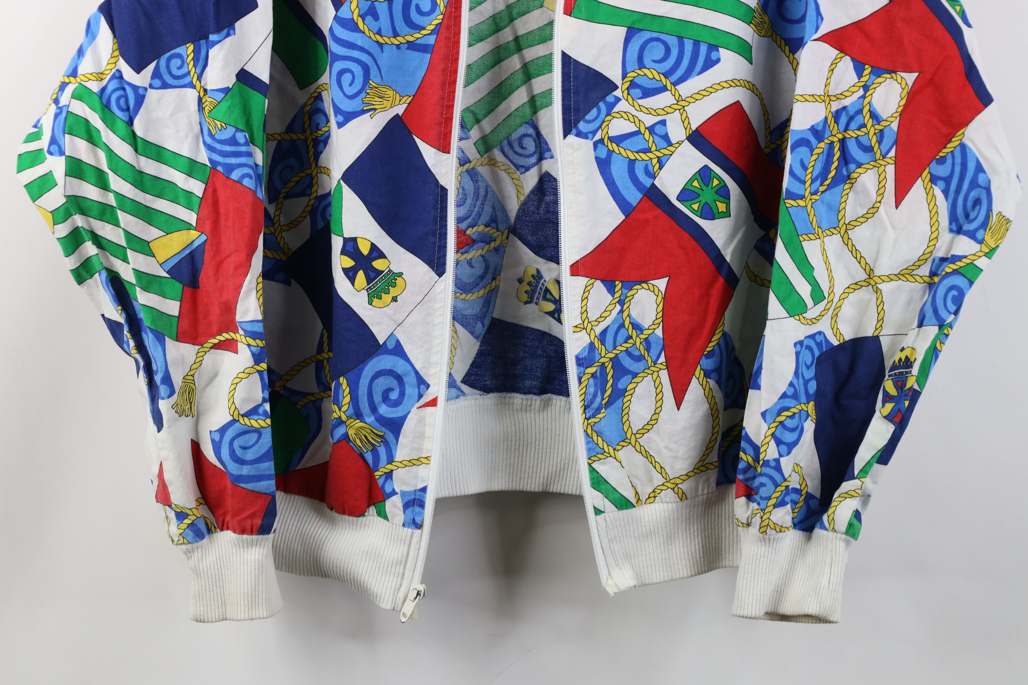 Vintage AS IS Vintage 90s Streetwear Sailing Flags Bomber Jacket AOP Size L / US 10 / IT 46 - 3 Thumbnail