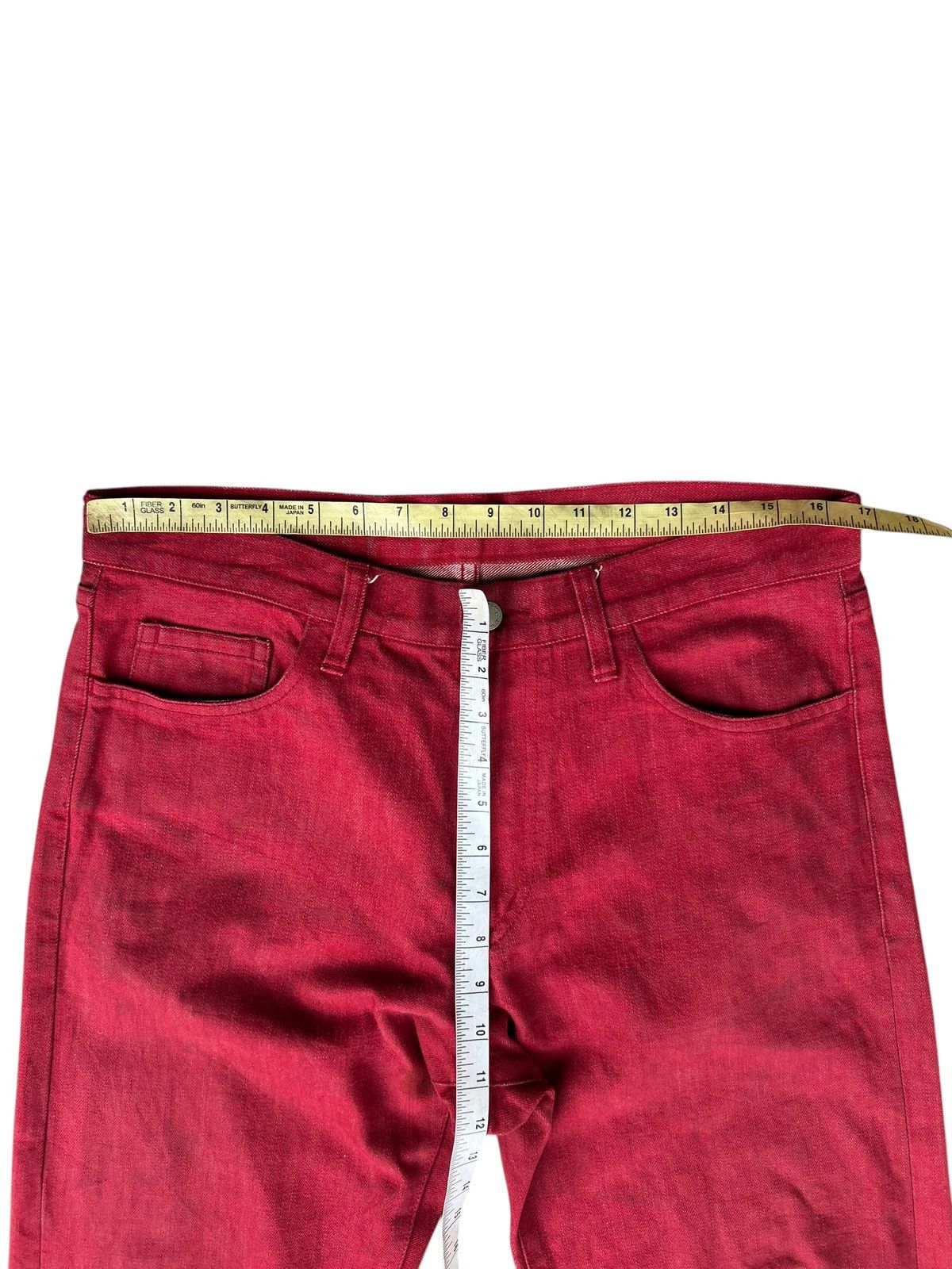 Comme des Garcons Homme Plus × Japanese Brand Dirty Mud Stains Denim Vintage CDGH Japan Red Jeans Size US 32 / EU 48 - 4 Thumbnail