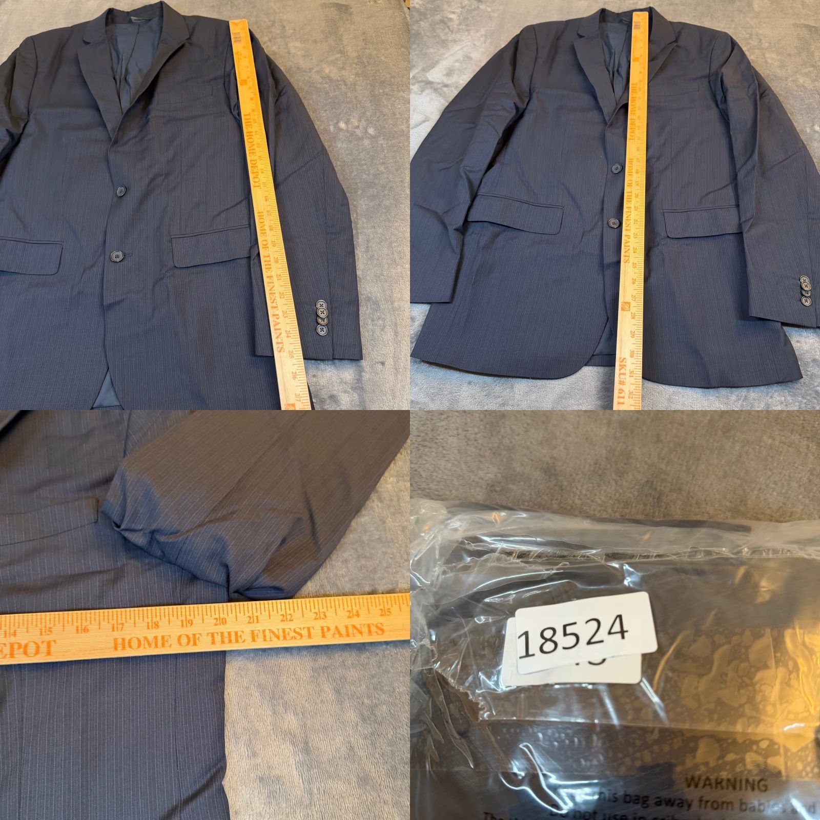 Banana Republic Banana Republic Blazer Mens 40R Regular Wool Pinstripe 2 Button Notch Lapel Business Jacket Navy Blue Mens Size 40R - 8 Thumbnail