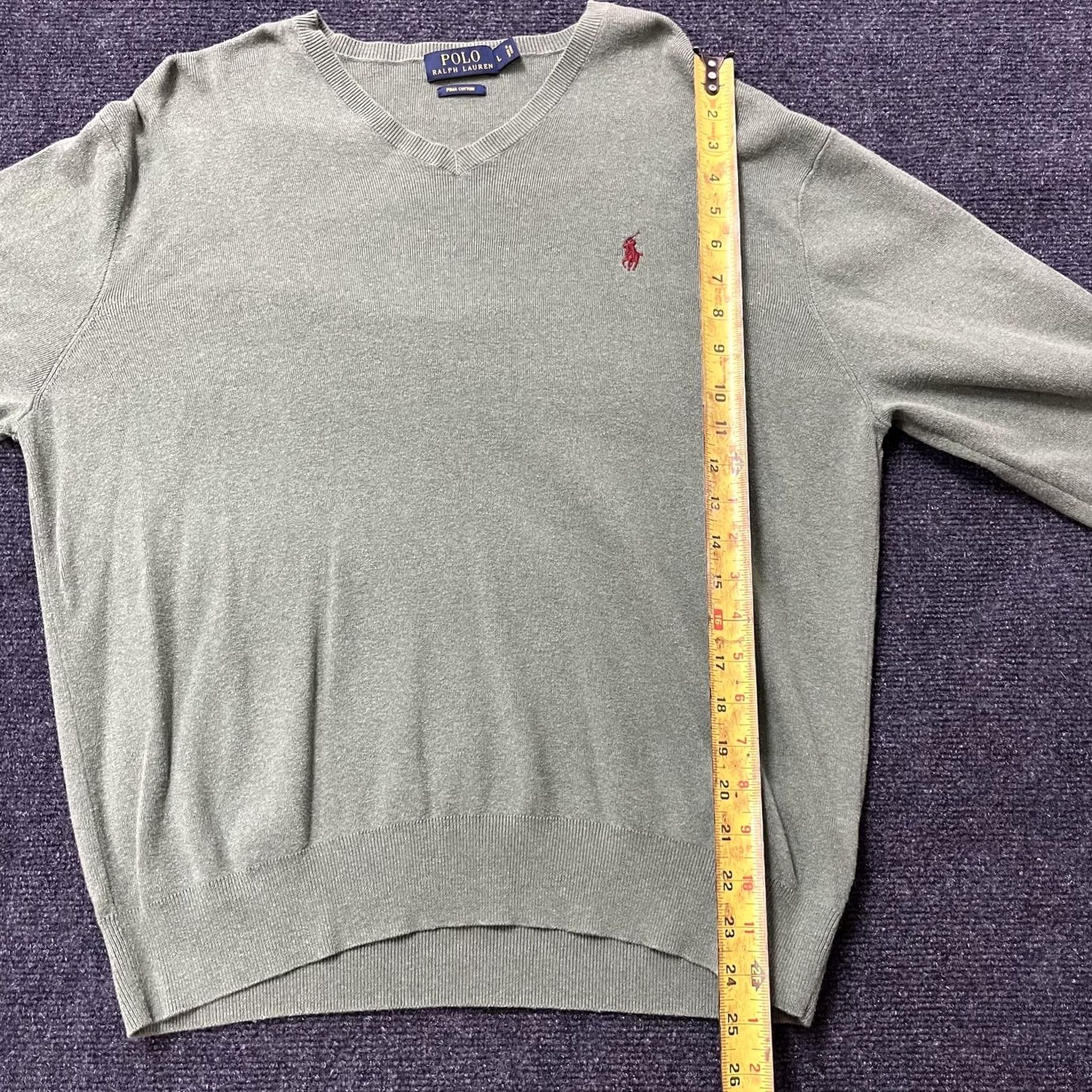 Polo Ralph Lauren Polo Ralph Lauren Sweater Mens Large Green V-Neck Knit Pullover Size US L / EU 52-54 / 3 - 5 Thumbnail