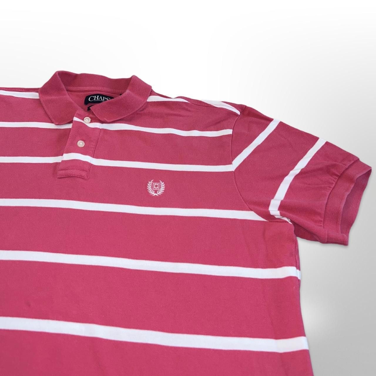 Chaps × Vintage Vintage Y2k Cropped Pink Striped Polo Shirt Size US M / EU 48-50 / 2 - 4 Thumbnail