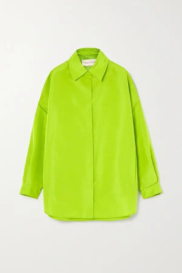 Valentino o1y0326 Silk Shirt in Lime Green Size S / US 4 / IT 40 - 1 Thumbnail