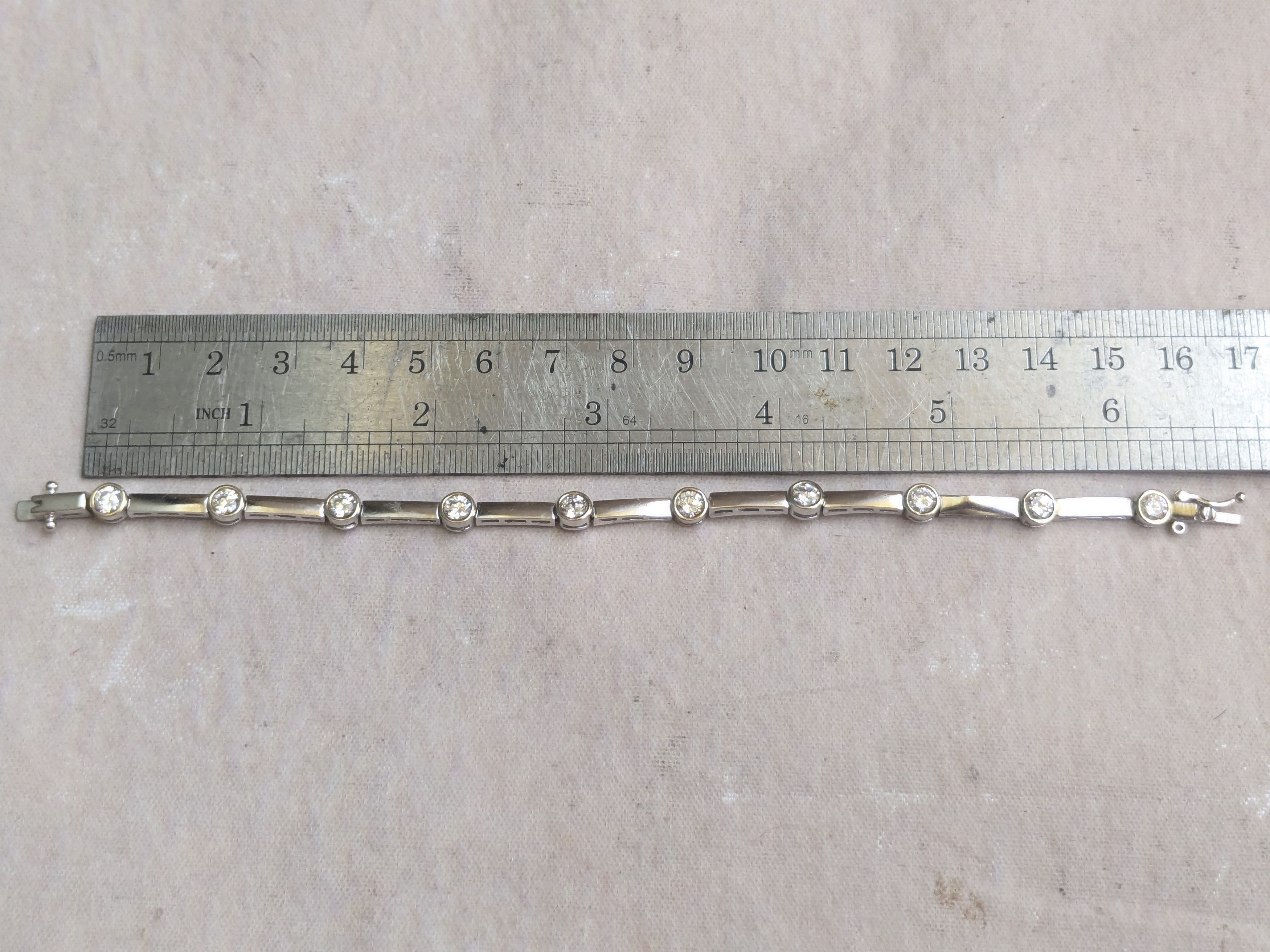 Sterling Silver Sterling Silver Tennis Bracelet 6.75" Clear CZ Size ONE SIZE - 12 Thumbnail