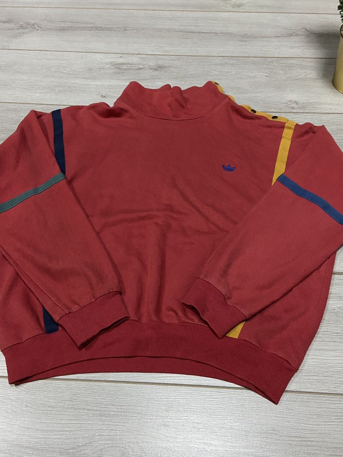 Adidas Adidas West Germany cropped stripe buttons turtle sweatshirt Size US M / EU 48-50 / 2 - 11 Thumbnail