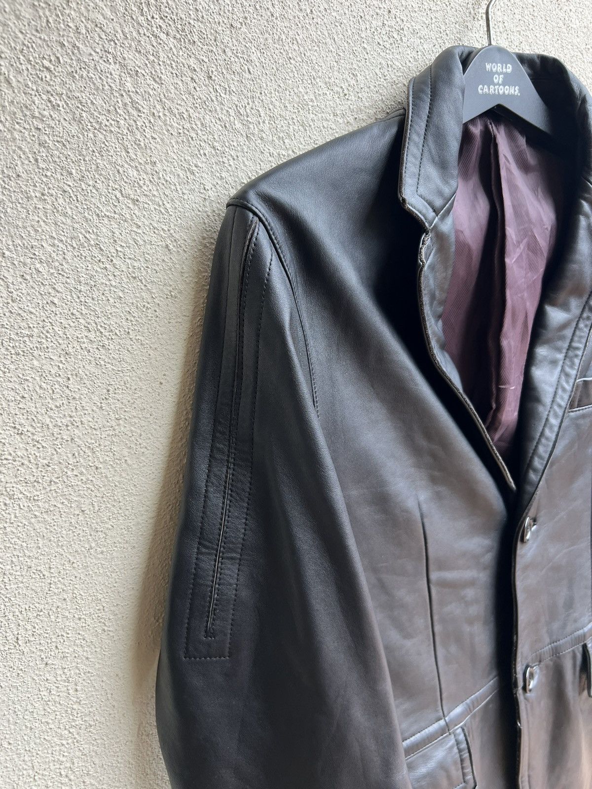 PPFM PPFM Patina Black Cowhide Leather Blazer Coat Jacket Size US M / EU 48-50 / 2 - 10 Thumbnail