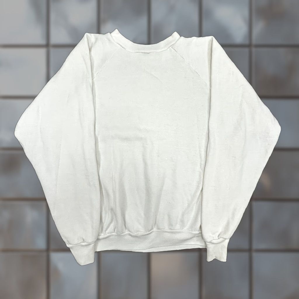 Hanes VINTAGE Columbine Girls State American Legion Sweatshirt Womens M White Pullover Crew Neck Raglan Sleeve Fall 90s Casual Graphic Print Logos Size M / US 6-8 / IT 42-44 - 1 Thumbnail