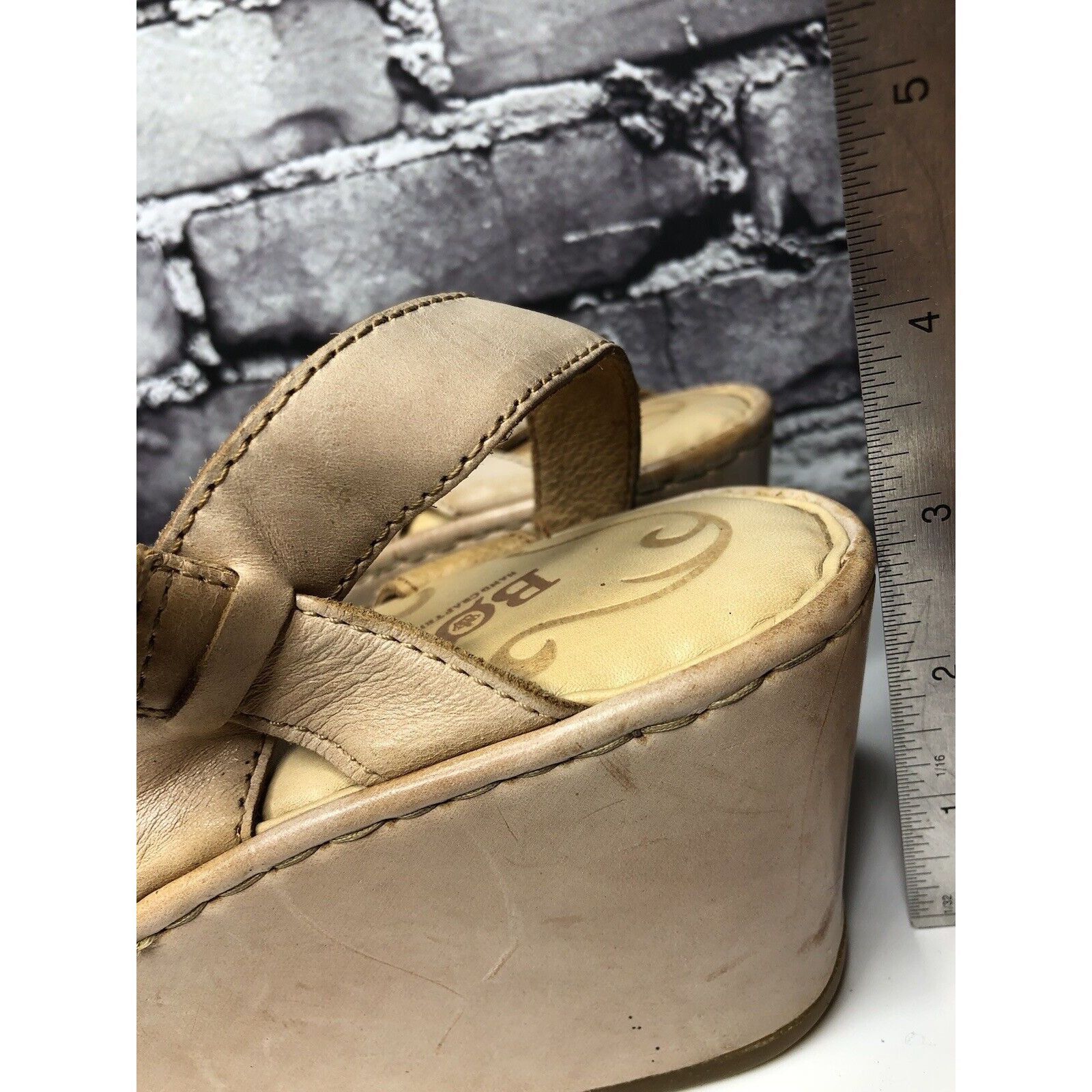 Born Born Light Pink Leather Platform High Wedge Strap Sandals Wo Size US 11 / IT 41 - 19 Thumbnail