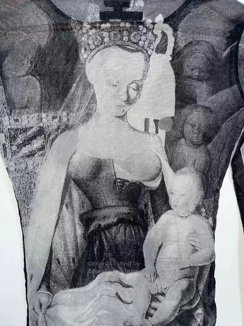 Jean Paul Gaultier Jean Paul Gaultier Notre Dame printed gauze long sleeve. Size US L / EU 52-54 / 3 - 3 Thumbnail