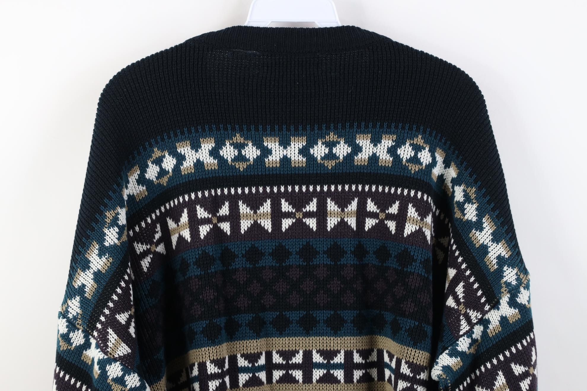 Vintage Vintage 90s Streetwear Fit Fair Isle Geometric Knit Sweater Size XL / US 12-14 / IT 48-50 - 9 Thumbnail