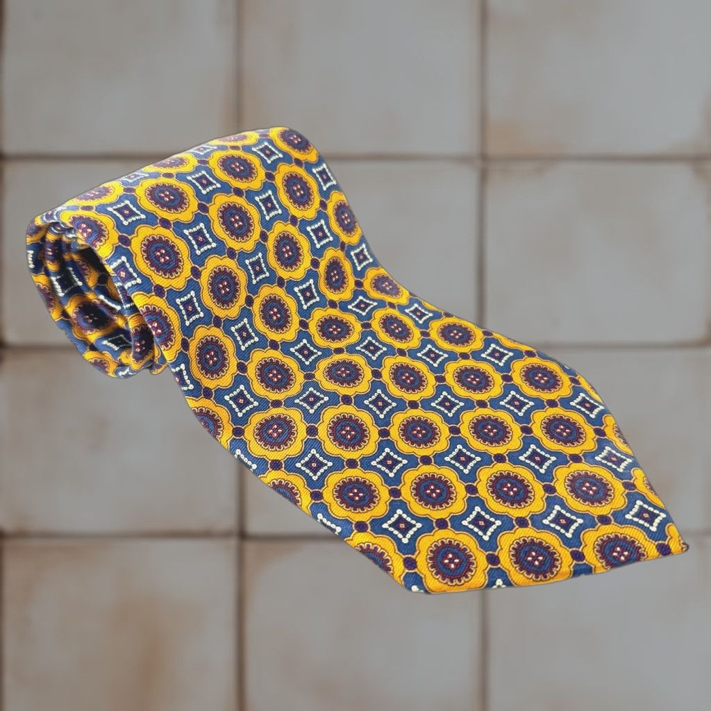 Brooks Brothers Brooks Brothers Makers Pre Silk Blue Geometric Pattern Neck Tie Classic 57"-60" Men Logo Adjustable Size ONE SIZE - 1 Thumbnail