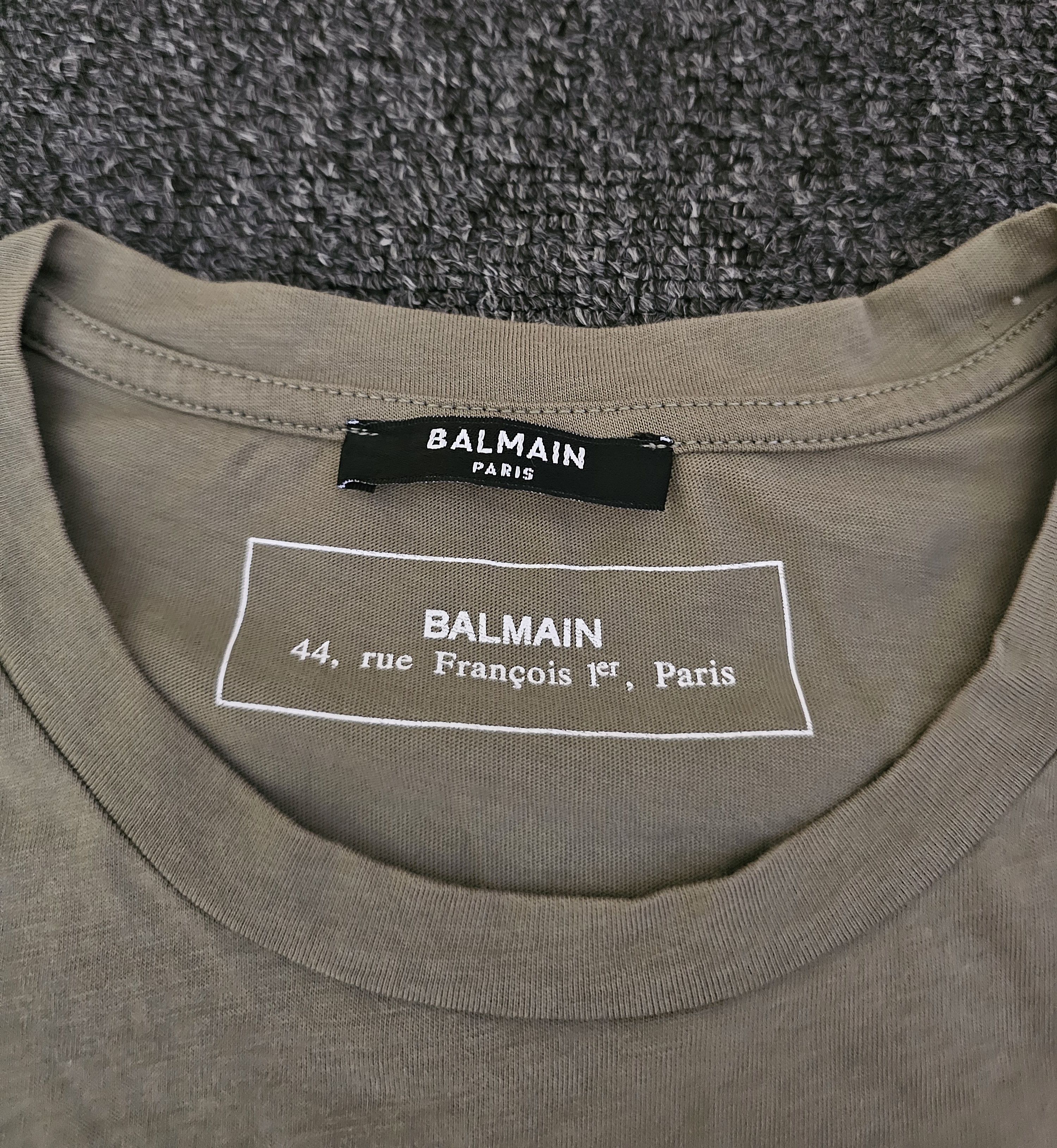 Balmain Balmain Men's Flocked Logo T-Shirt Size S Size US S / EU 44-46 / 1 - 3 Thumbnail