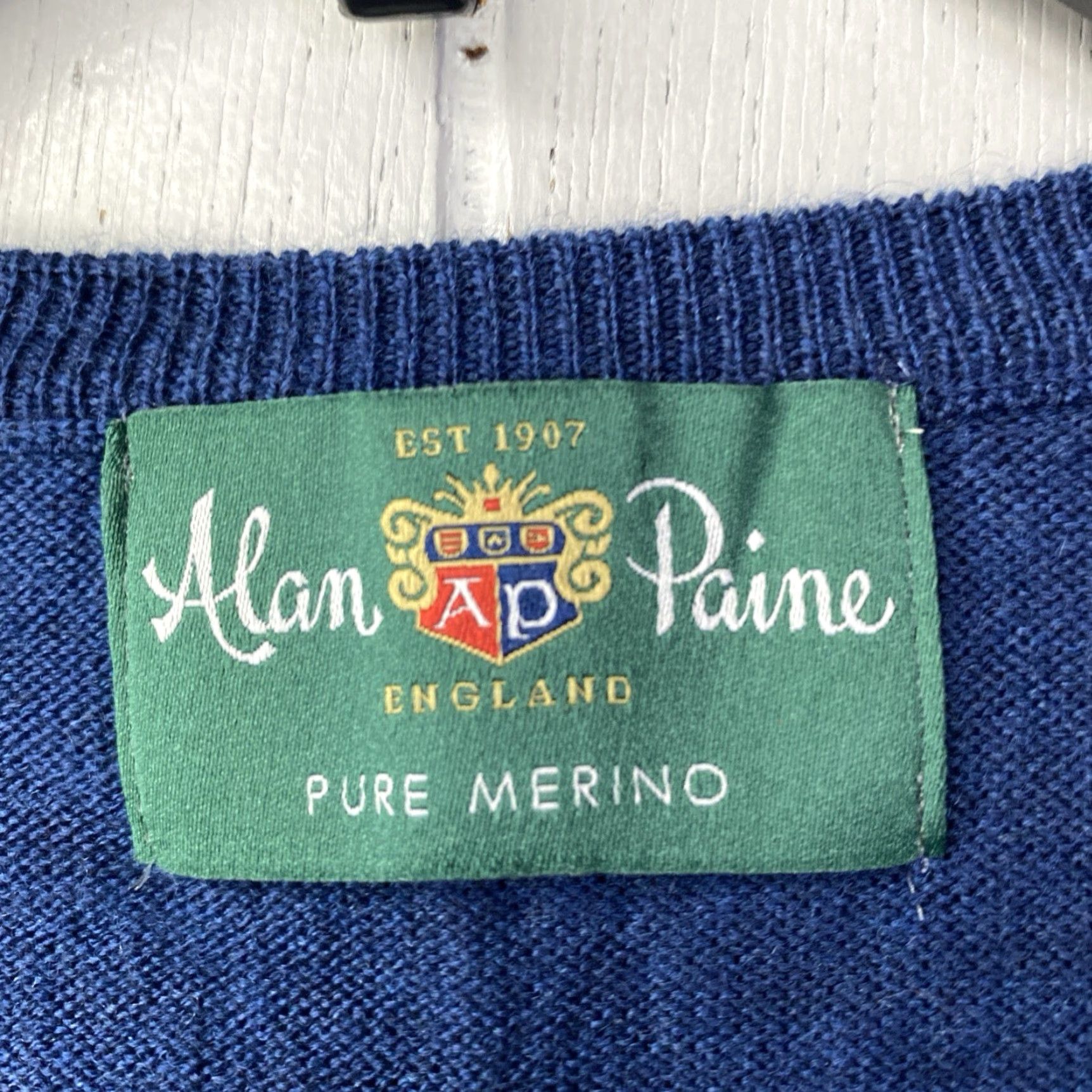 Vintage VINTAGE Alan Paine V-Neck Jumper Sweater Vest XL EU 54 UK 44 Elastic Waist Merino Wool Blue Men Pullover Knit Card? Size US XL / EU 56 / 4 - 2 Thumbnail