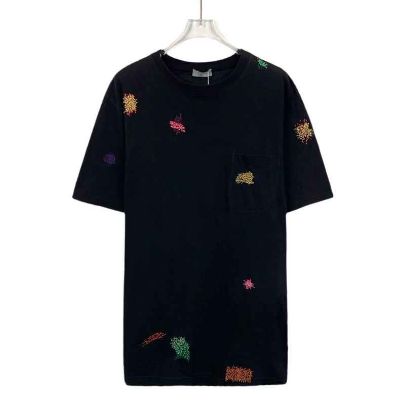 Dior Dior Black pattern embroidered round-neck cotton short-slee Size US XS / EU 42 / 0 - 1 Thumbnail
