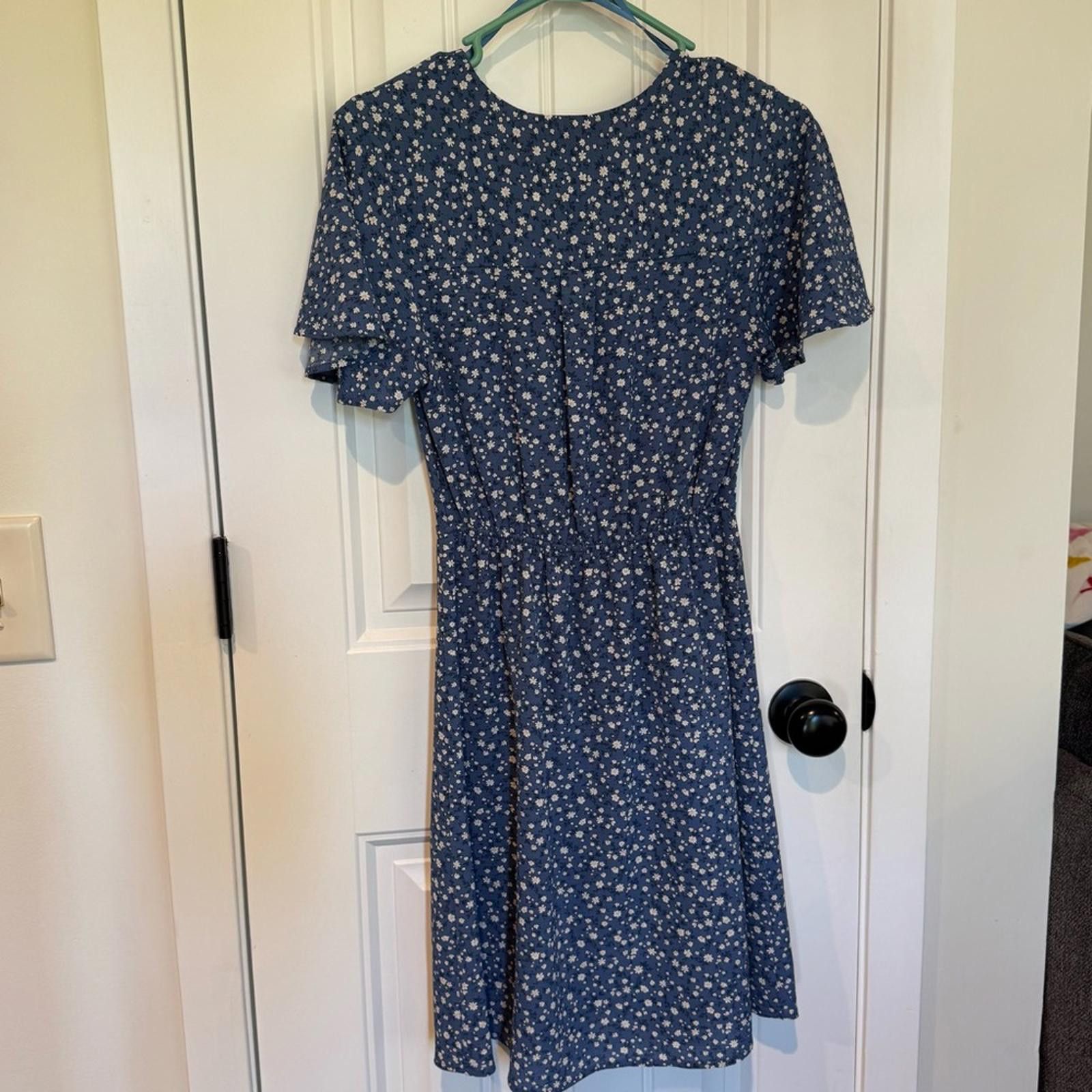 Other Monteau Navy Dress with White Floral Pattern-Small Size S / US 4 / IT 40 - 4 Thumbnail