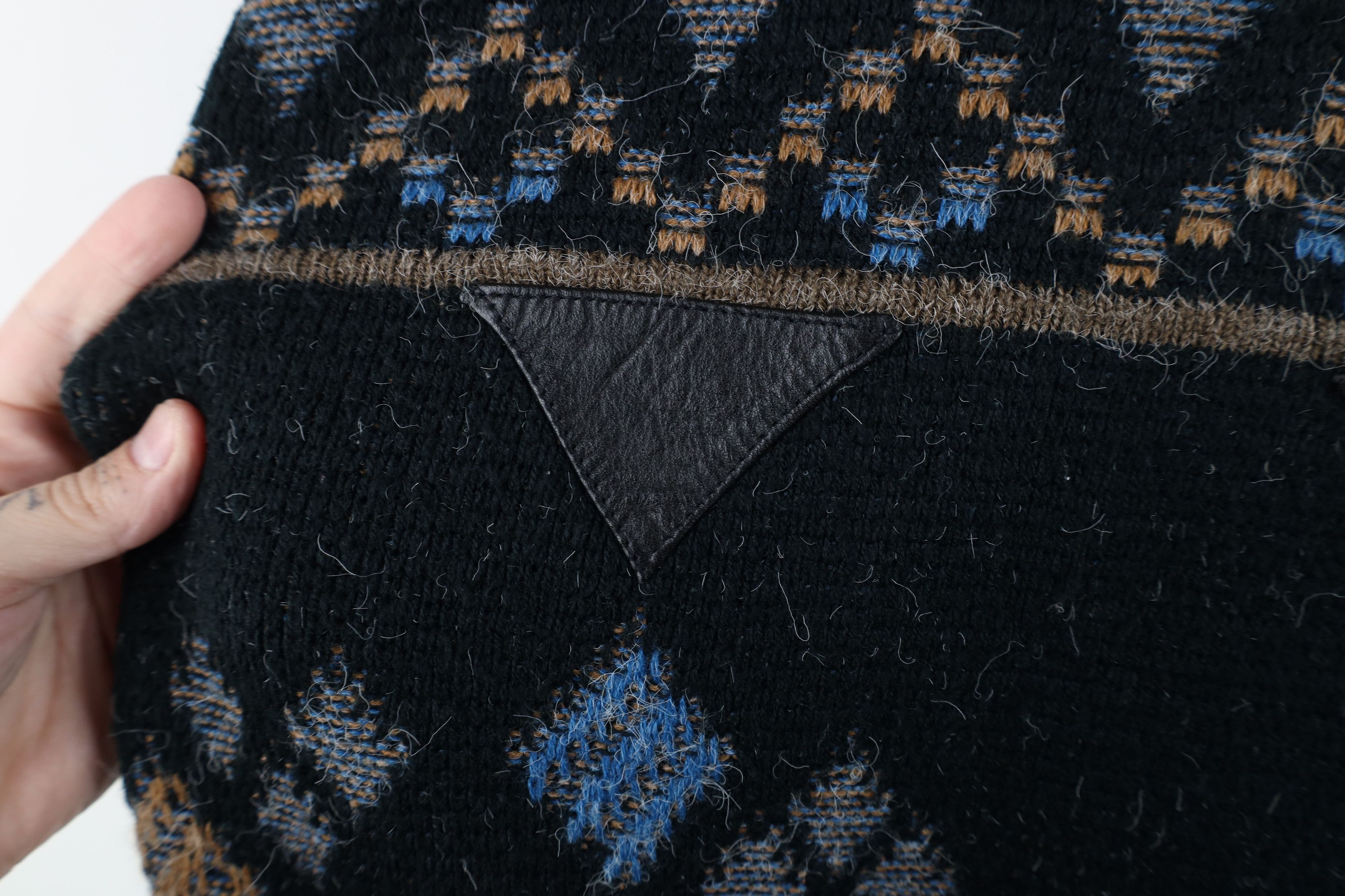 Vintage Vintage 90s Coogi Style Trim Striped Diamond Knit Sweater Size L / US 10 / IT 46 - 6 Thumbnail