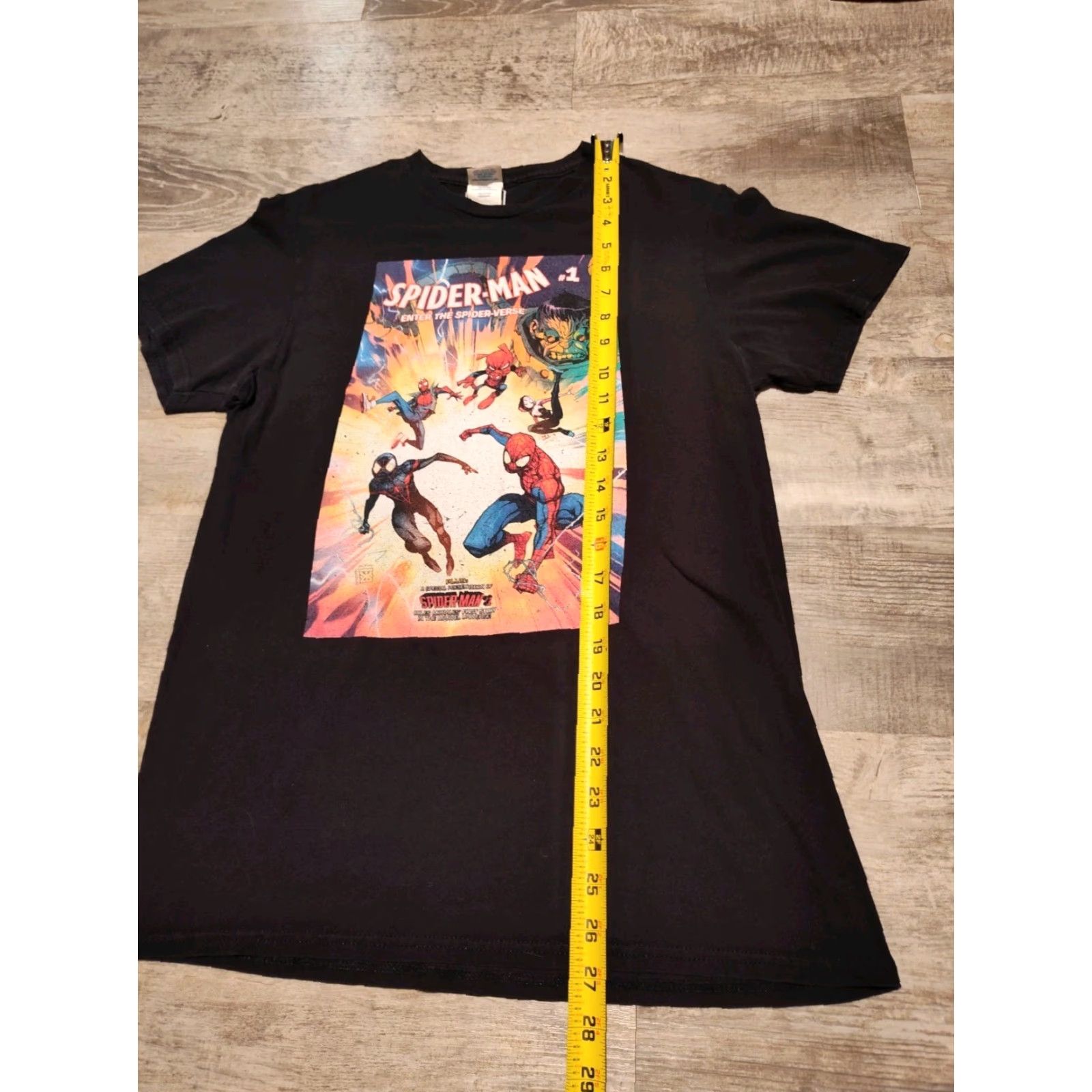 Delta VINTAGE Spider-Man Enter the Spider-Verse #1 Comic Cover T-Shirt Men M Black Marvel Universe Graphic Print Short Sleeve Crew Neck Cotton Size US M / EU 48-50 / 2 - 4 Thumbnail