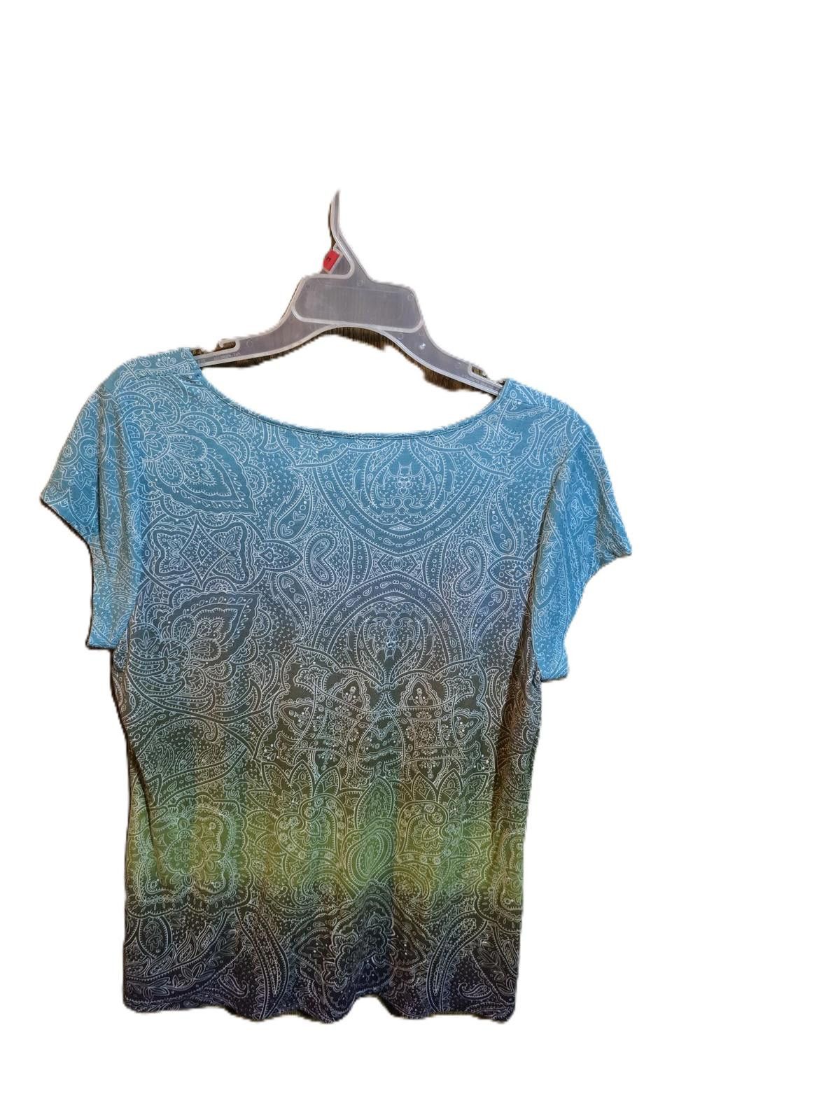 Other Liz Claiborne Green Multicolor Pullover Top Size L / US 10 / IT 46 - 3 Thumbnail