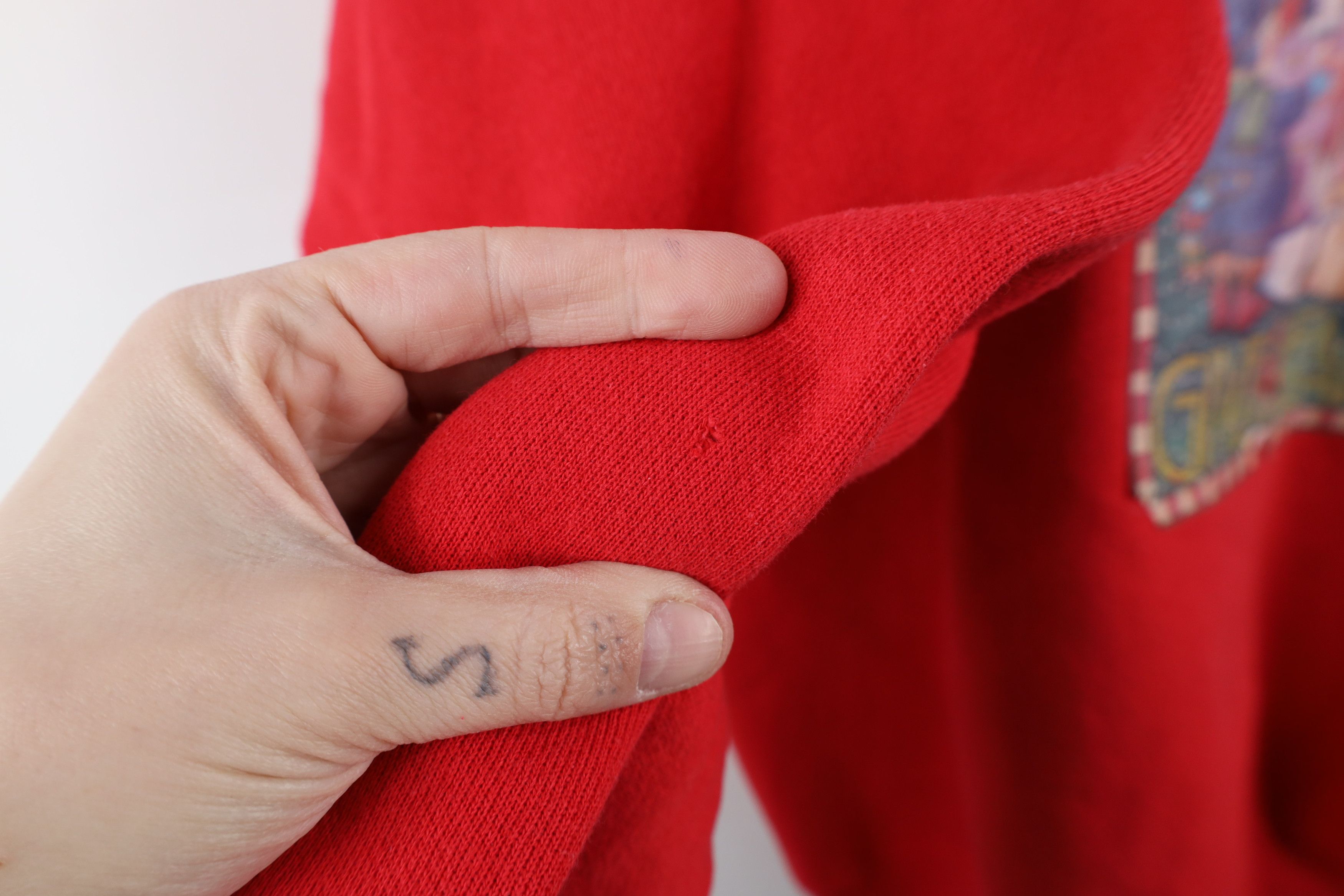 Vintage Vintage 90s Christmas Give Your Heart Santa Sweatshirt Red Size XXL / US 16-18 / IT 52-54 - 6 Thumbnail