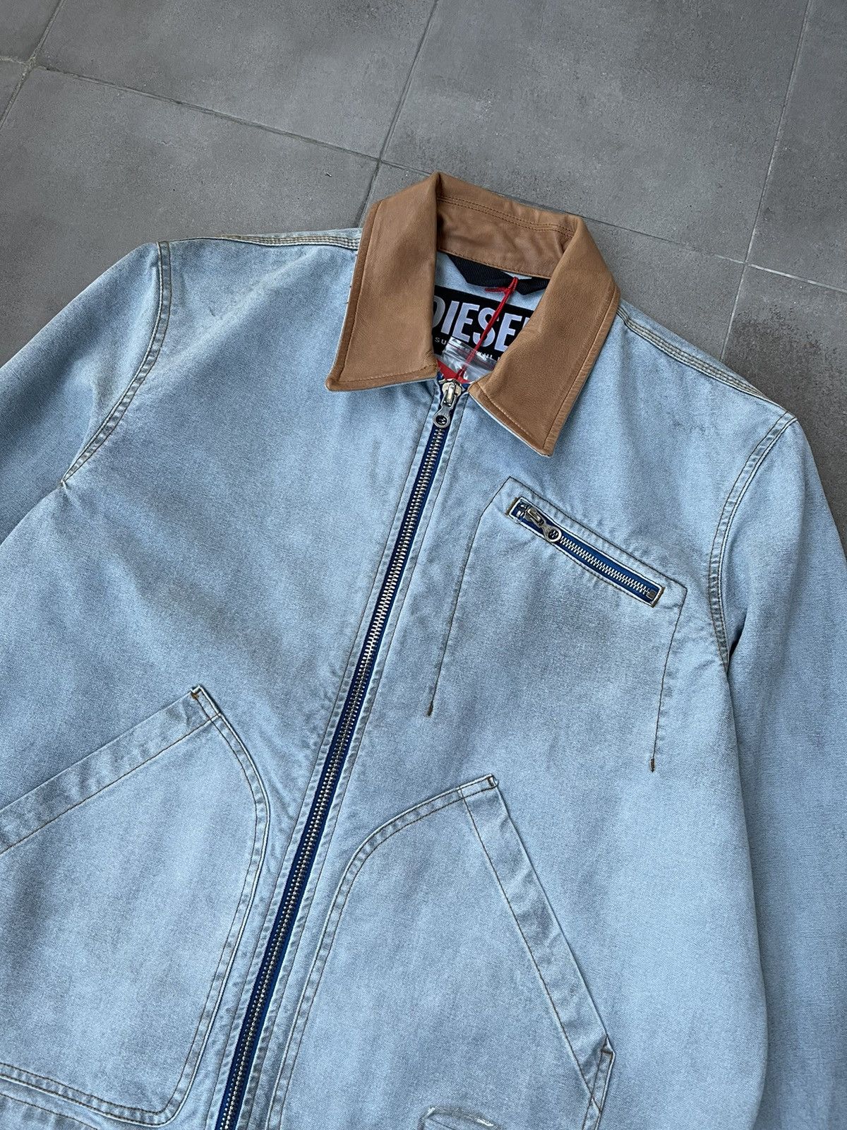 Diesel !DS! SS23 Diesel J-Chart Treated Canvas Indigo Denim Jacket Size US M / EU 48-50 / 2 - 11 Thumbnail