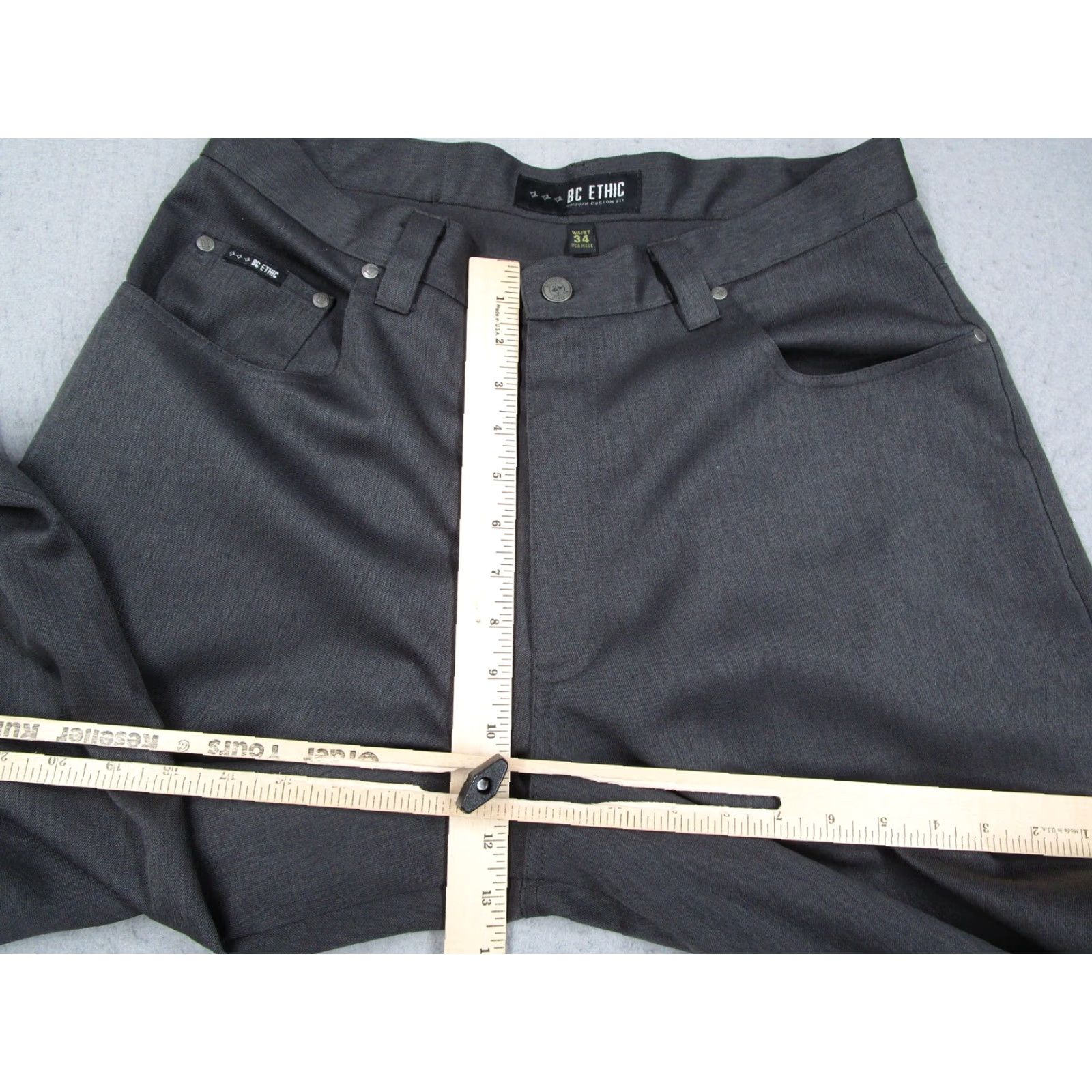 Vintage BC Ethic Pants Mens 34 Polyester EZ Fit Smooth Custom Fit 5 Pocket Made USA Shirt Size US 34 / EU 50 - 7 Thumbnail