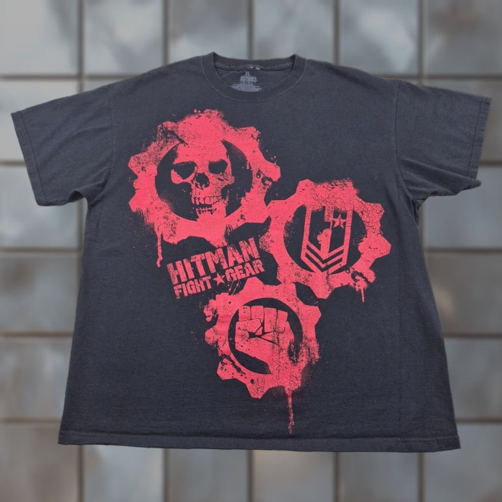 Vintage Hitman Fight Gear Shirt Mens XL Black Skull Fist Graphic Tee MMA Streetwear Size US XL / EU 56 / 4 - 1 Thumbnail