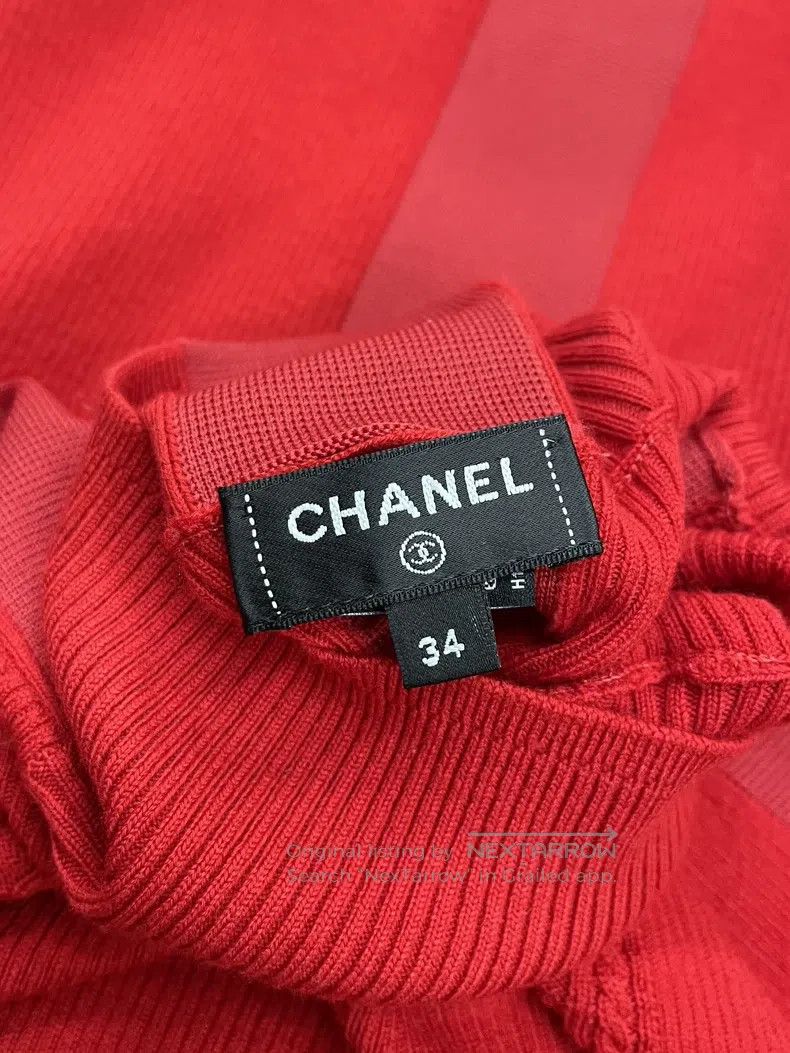 Chanel Chanel Ski Series Red Wool Double C Knitwear Long Sleeve Size XXS / US 00 / IT 34 - 4 Thumbnail