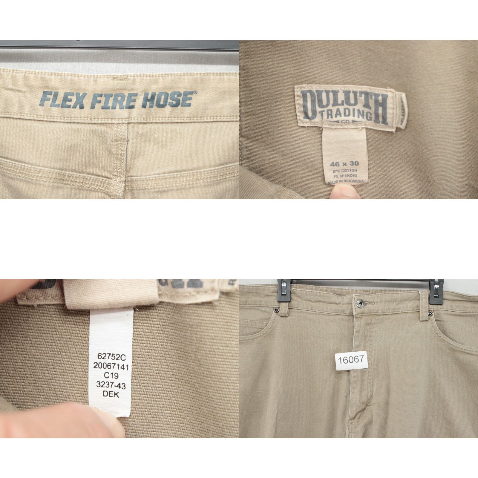 CO Duluth Cargo Pants Men 46x29 Brown Canvas Flex Fire Hose C19 Vintage No Size US 30 / EU 46 - 8 Thumbnail